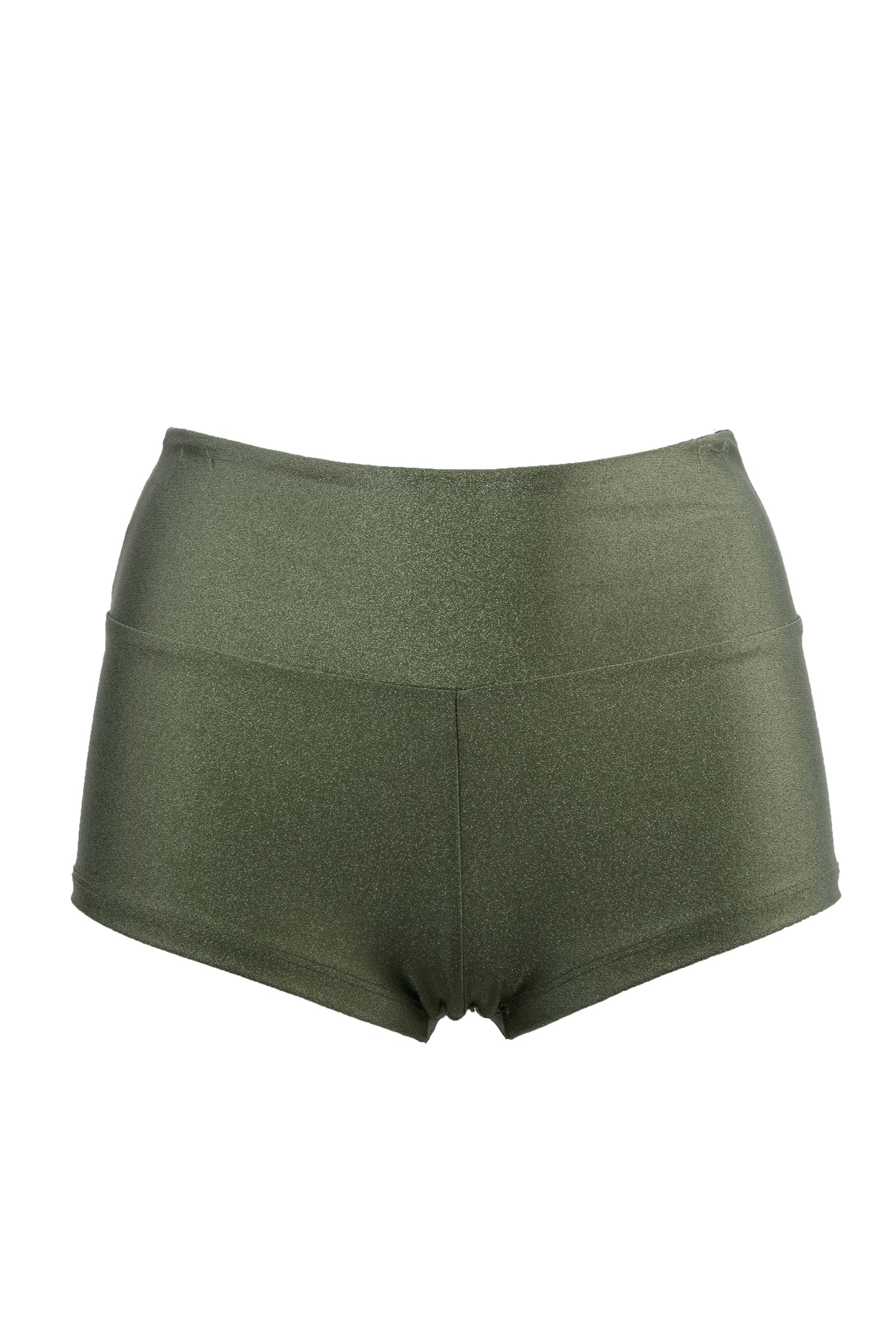 Athletic Shorts Scrunch Butt / HIGH WAISTED SHORTS RUCHED BACK / KHAKI