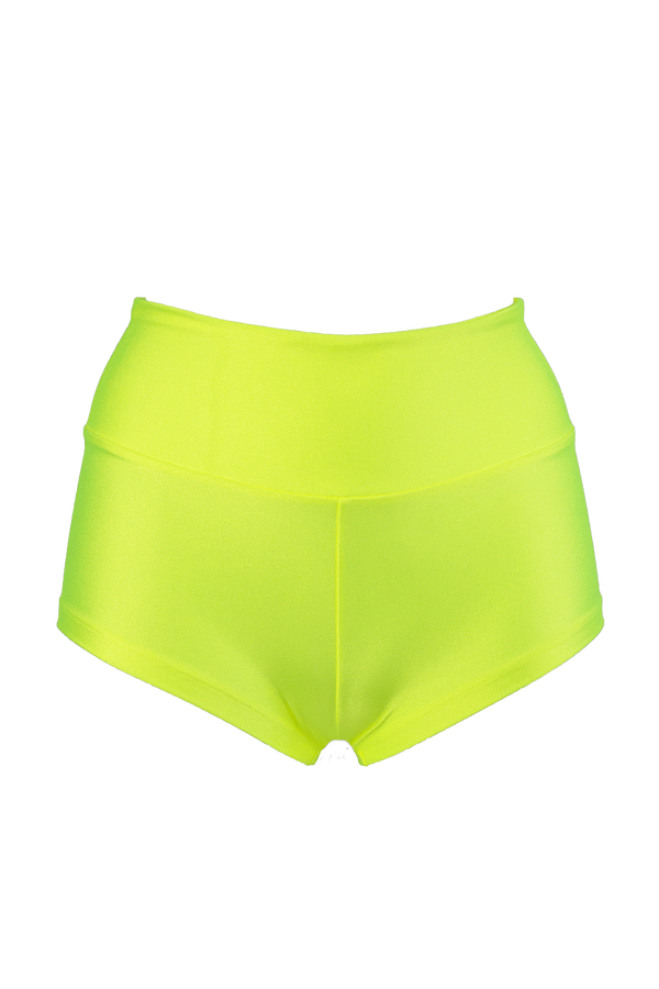 Athletic Short Scrunch Butt / SHORT RUCHED BACK / Neon Yellow - EXES LINGERIE