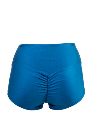 Athletic Shorts Scrunch Butt / HIGH WAISTED SHORTS RUCHED BACK / TEAL
