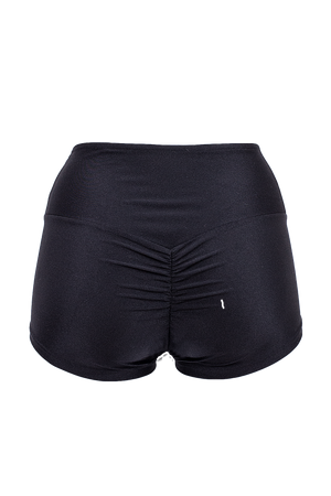 Athletic Shorts Scrunch Butt / SHORT RUCHED BACK / Black - EXES LINGERIE