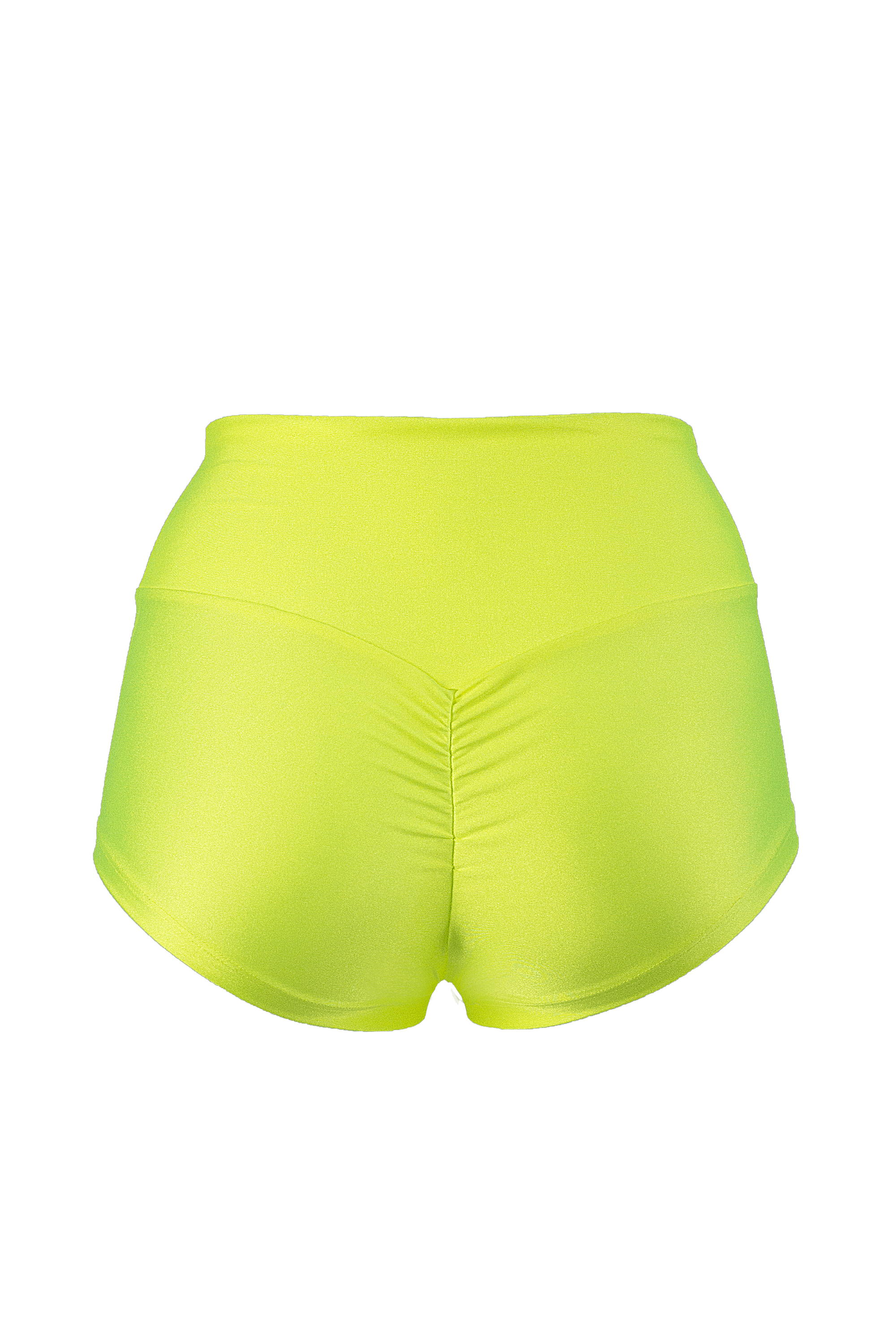 Athletic Short Scrunch Butt / SHORT RUCHED BACK / Neon Yellow - EXES LINGERIE