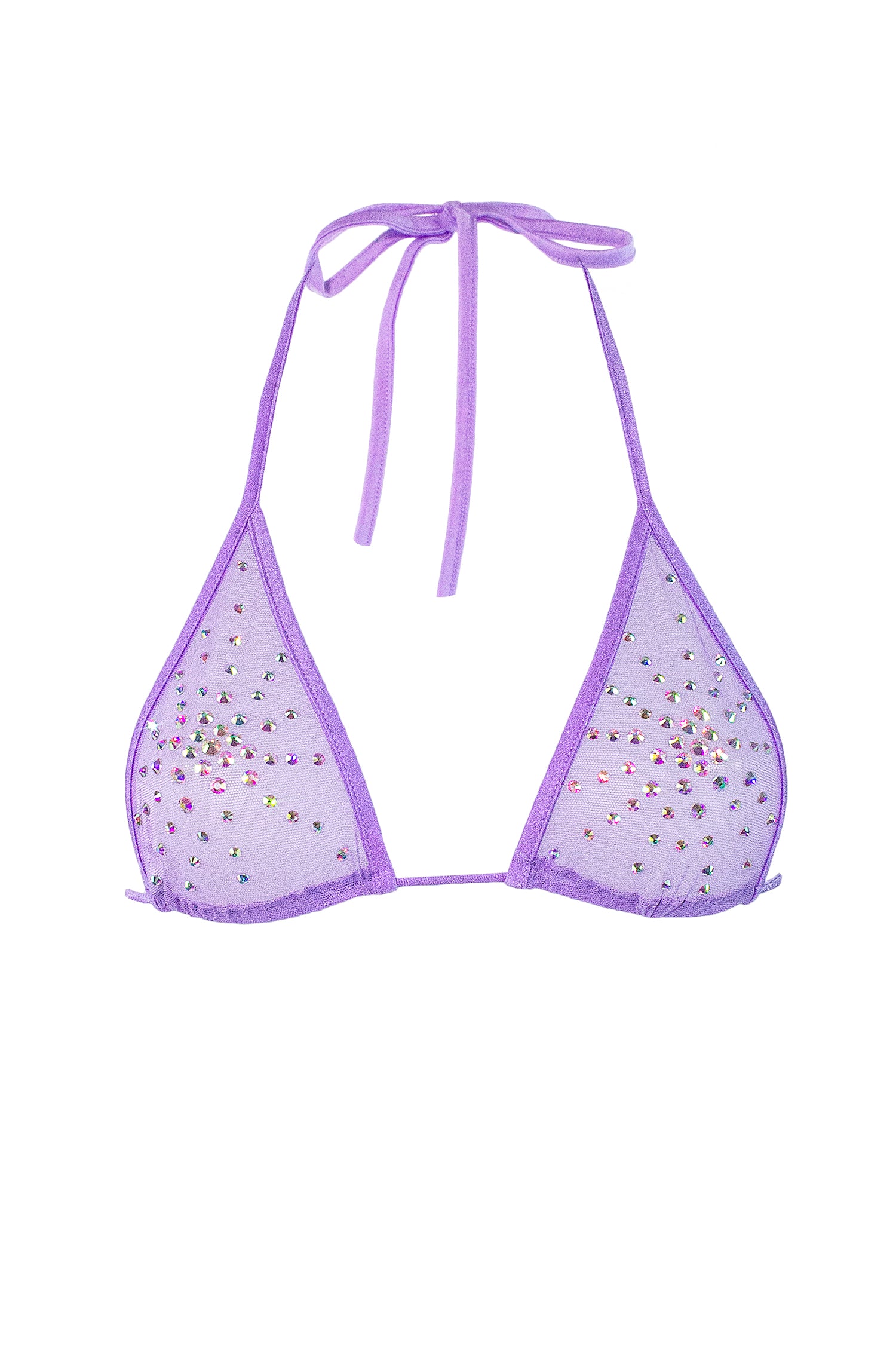 Rhinestones Triangle Bikini Top  / TOP ISA CRYSTALS LILAC