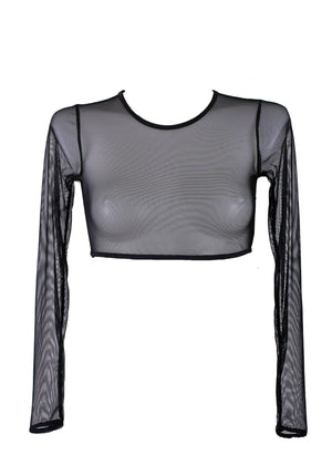 Sexy T-Shirt Long Sleeve Woman Swimwear Cover-Up / IRIS T-SHIRT BLACK - EXES LINGERIE
