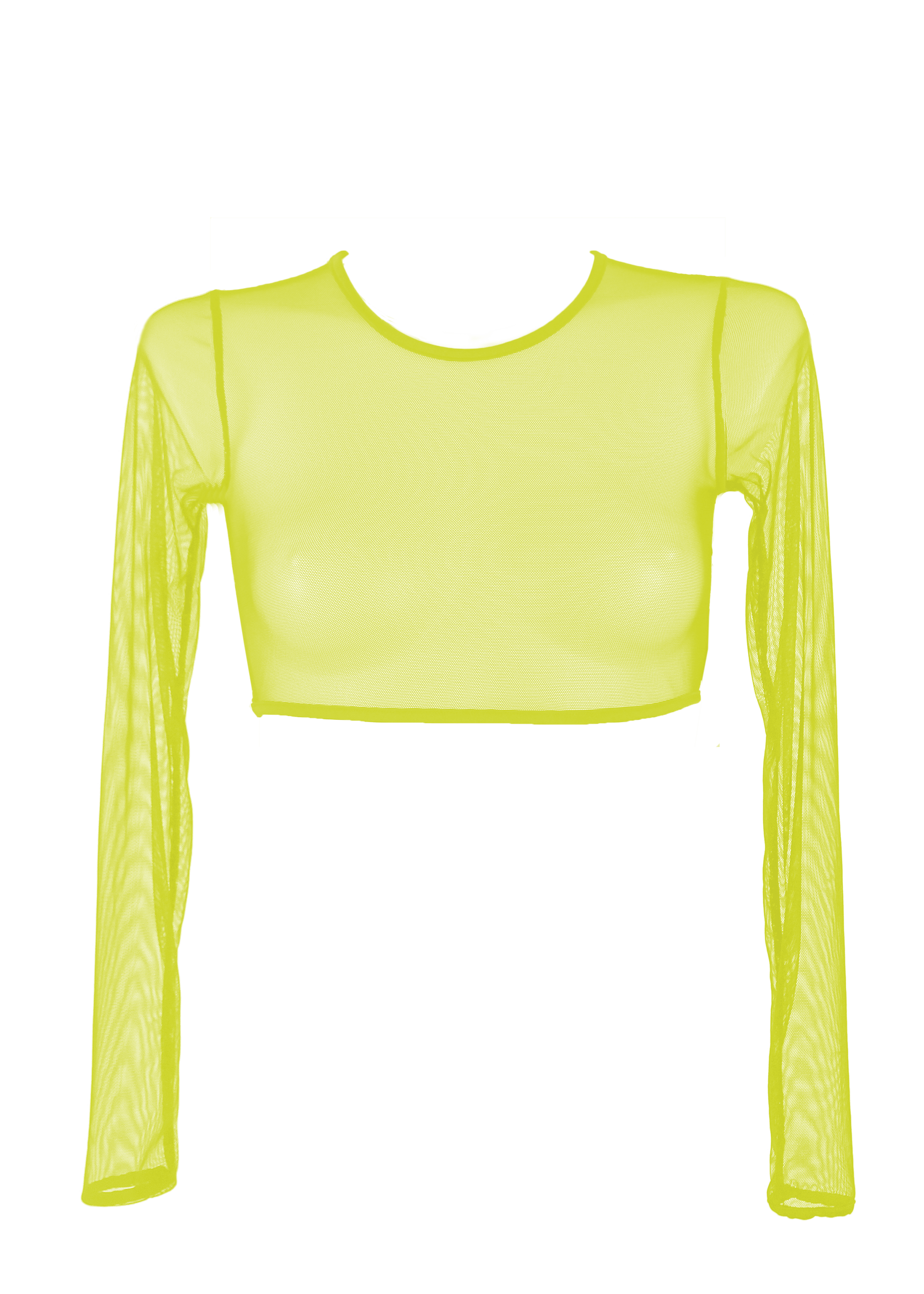 Yellow mesh long sleeve top top