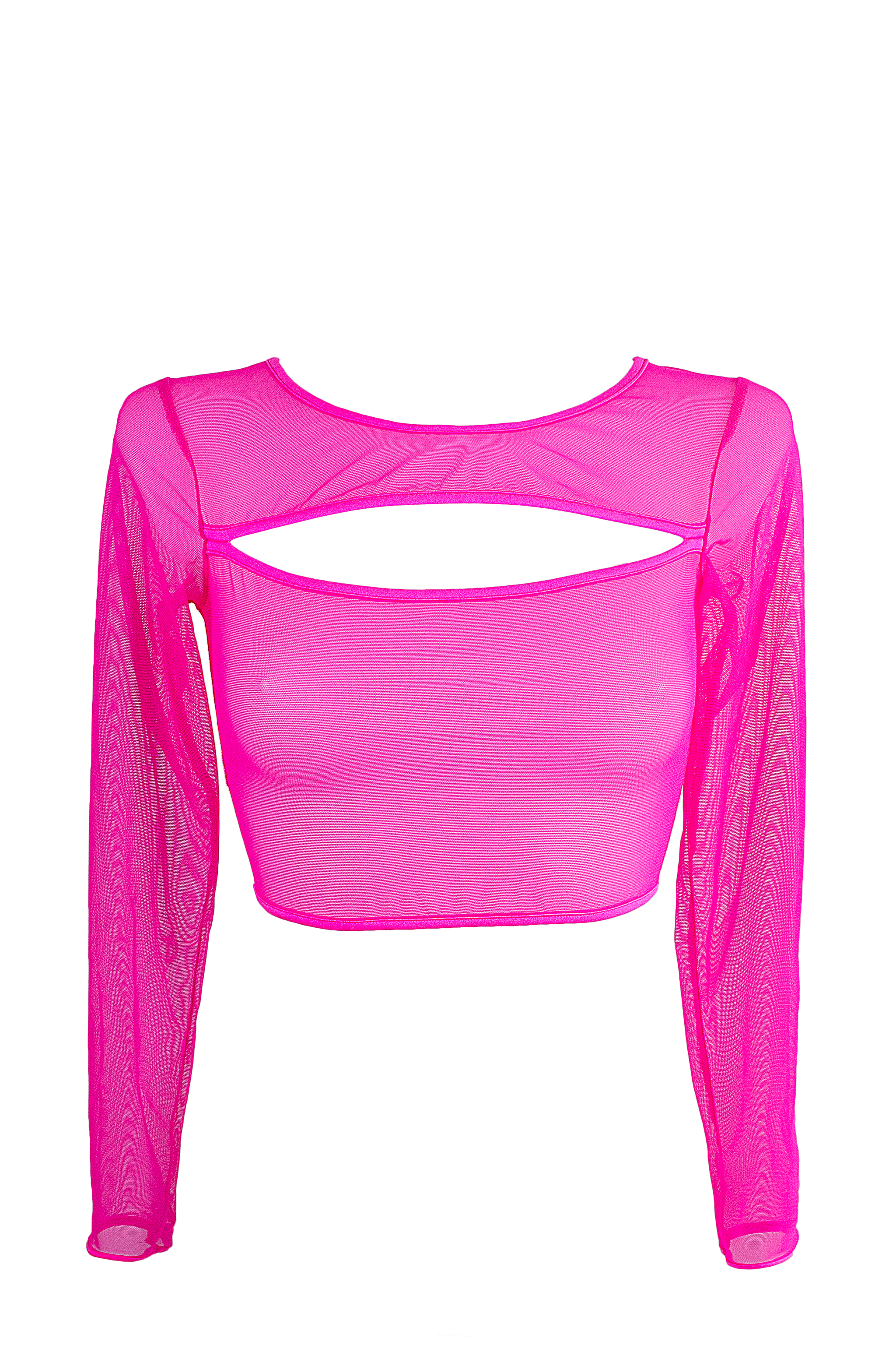 Neon mesh long sales sleeve crop top