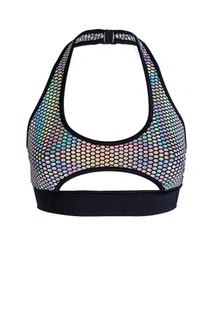 Holographic Rave Cut-out Top / TOP NINA PRISMA