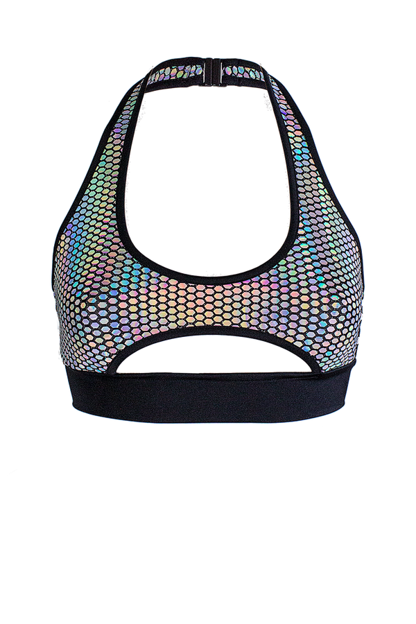 Holographic Rave Cut-out Top / TOP NINA PRISMA - EXES LINGERIE