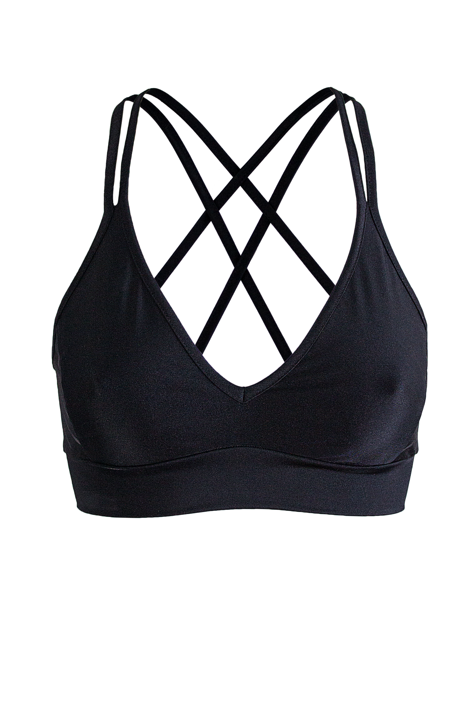 Sport Bra Stripe panel Crop Top / TOP STRIPE / BLACK - EXES LINGERIE