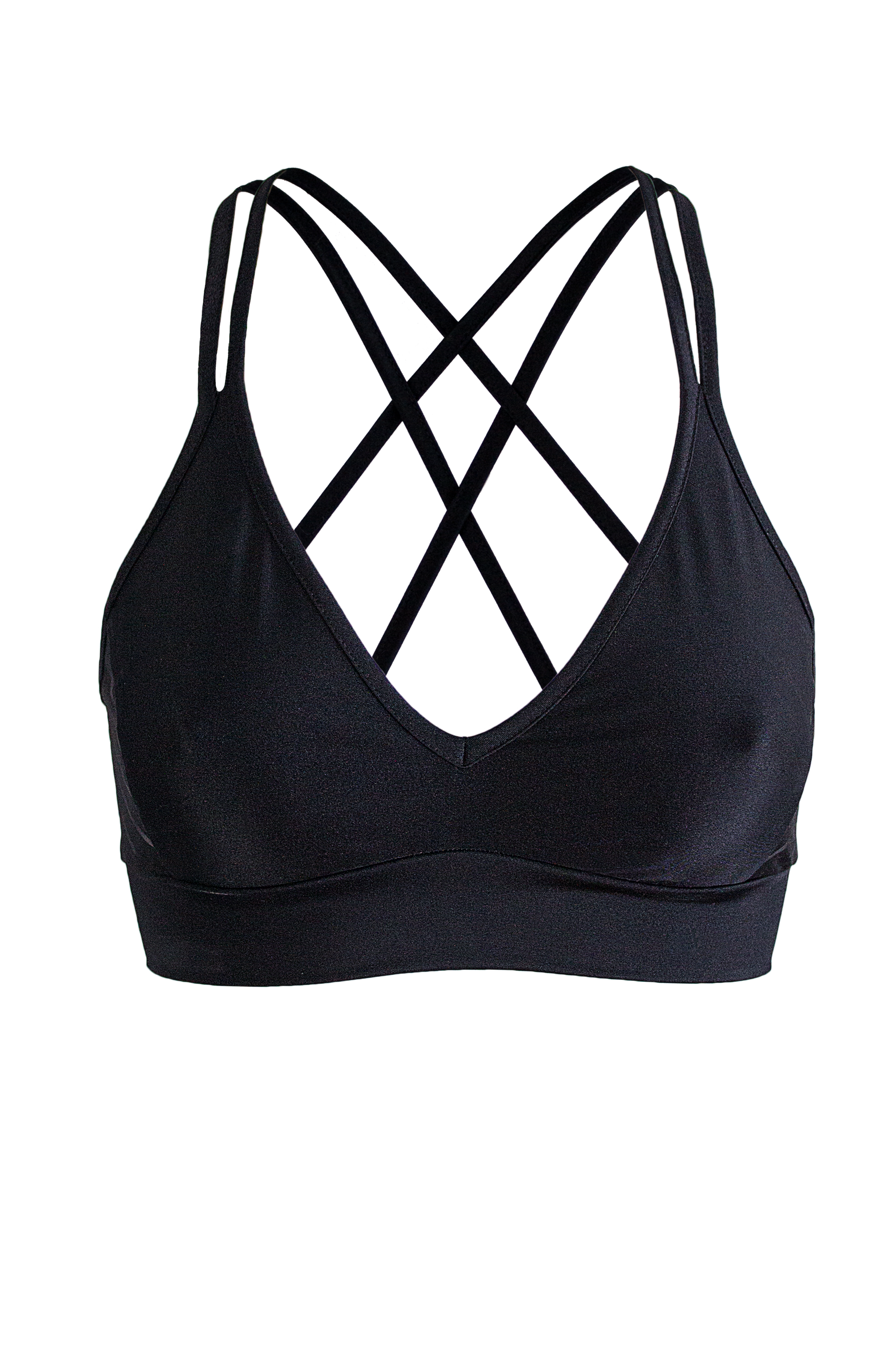 Sport Bra Stripe panel Crop Top / TOP STRIPE / BLACK - EXES LINGERIE