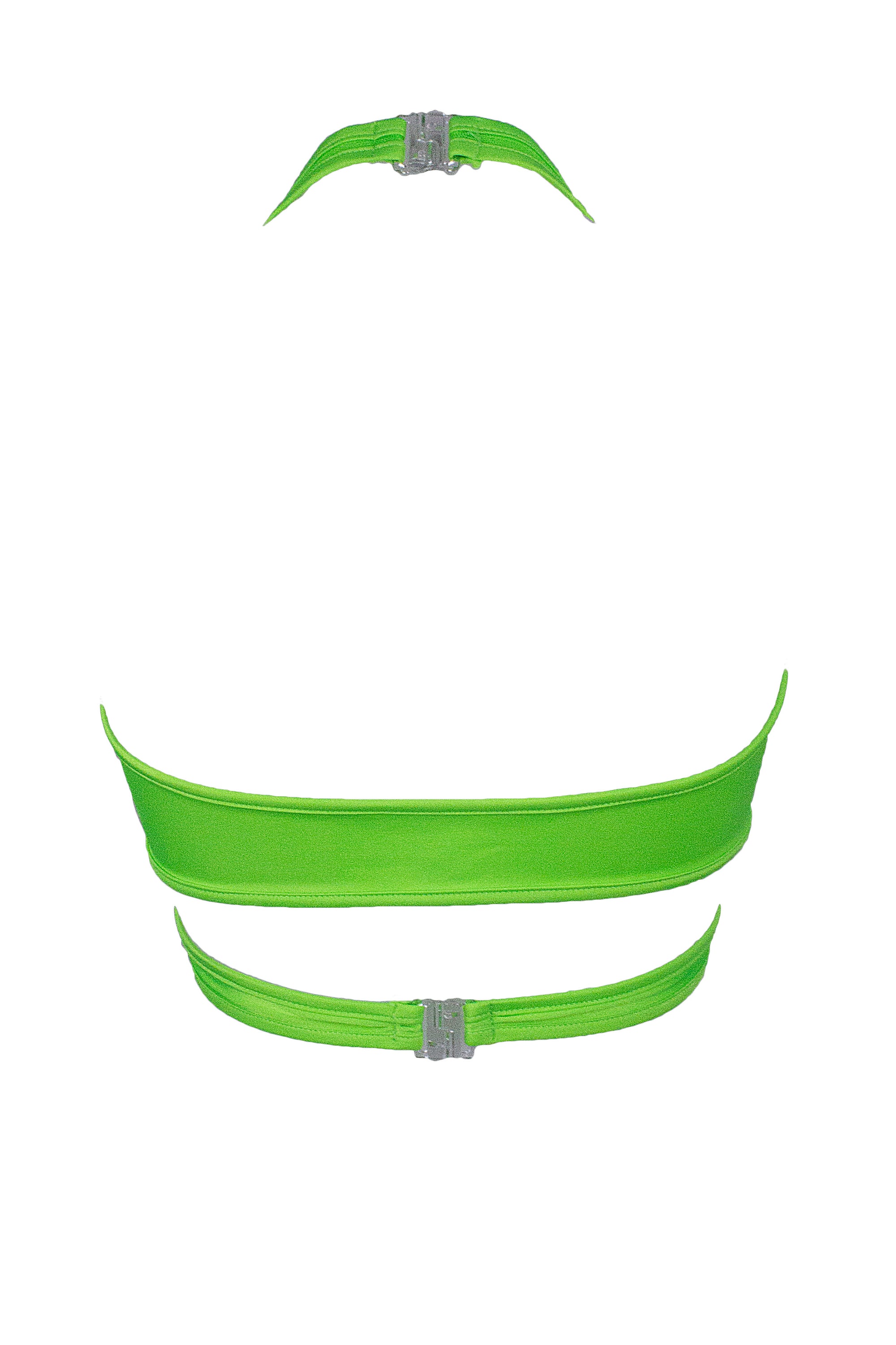 Cross-Over Halter Crop top / X-CROSS TOP / NEON LIME - EXES LINGERIE