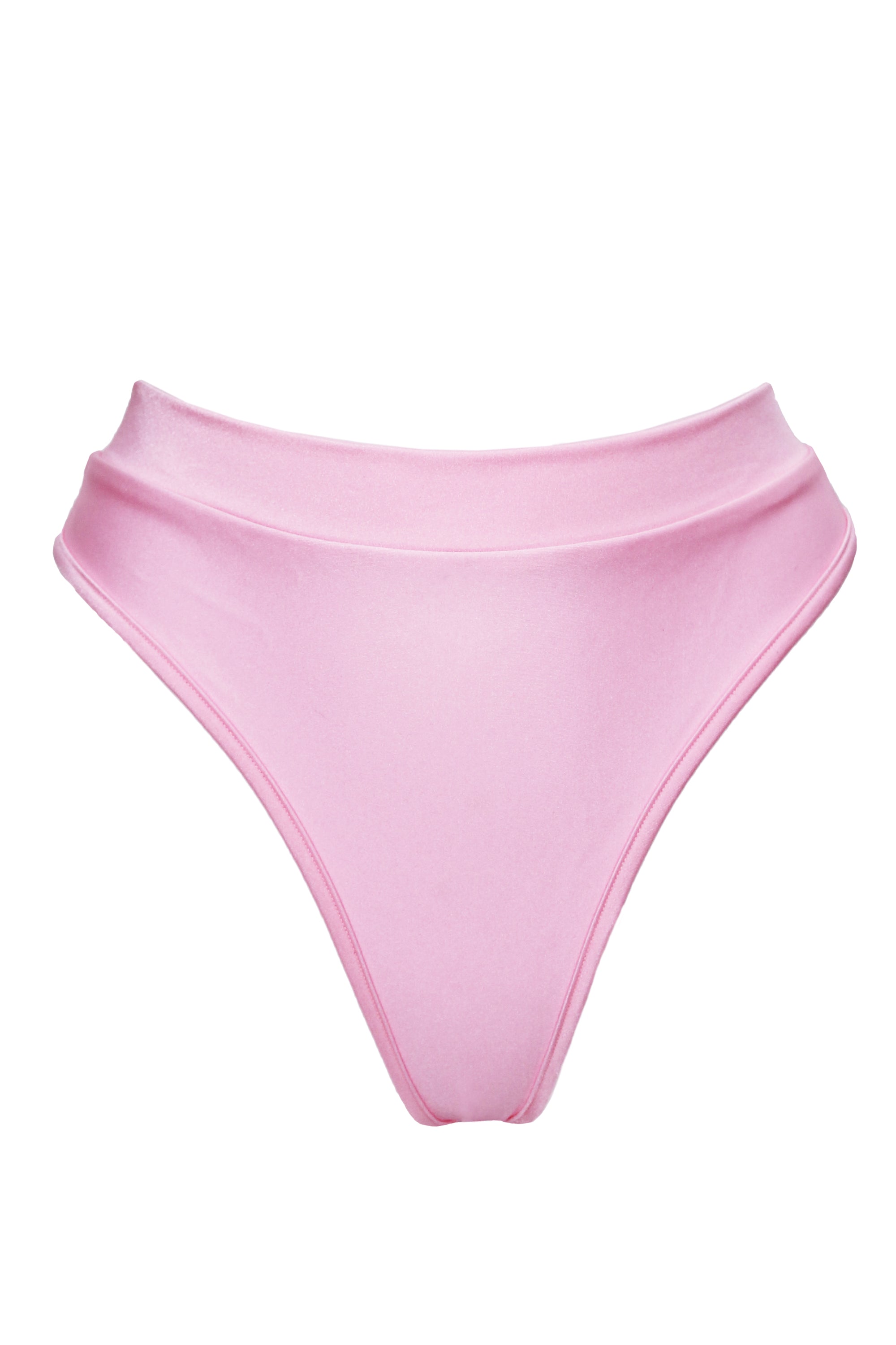 High-Waist Bikini Bottom / BOND BABY PINK - EXES LINGERIE