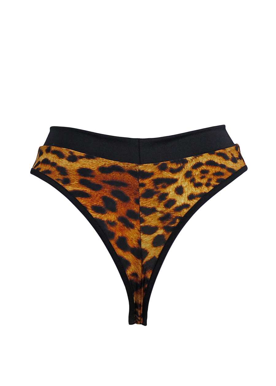 Edgy High-Waist Swimwear Bikini Bottom / BOND SWIM ANIMAL PRINT - EXES LINGERIE