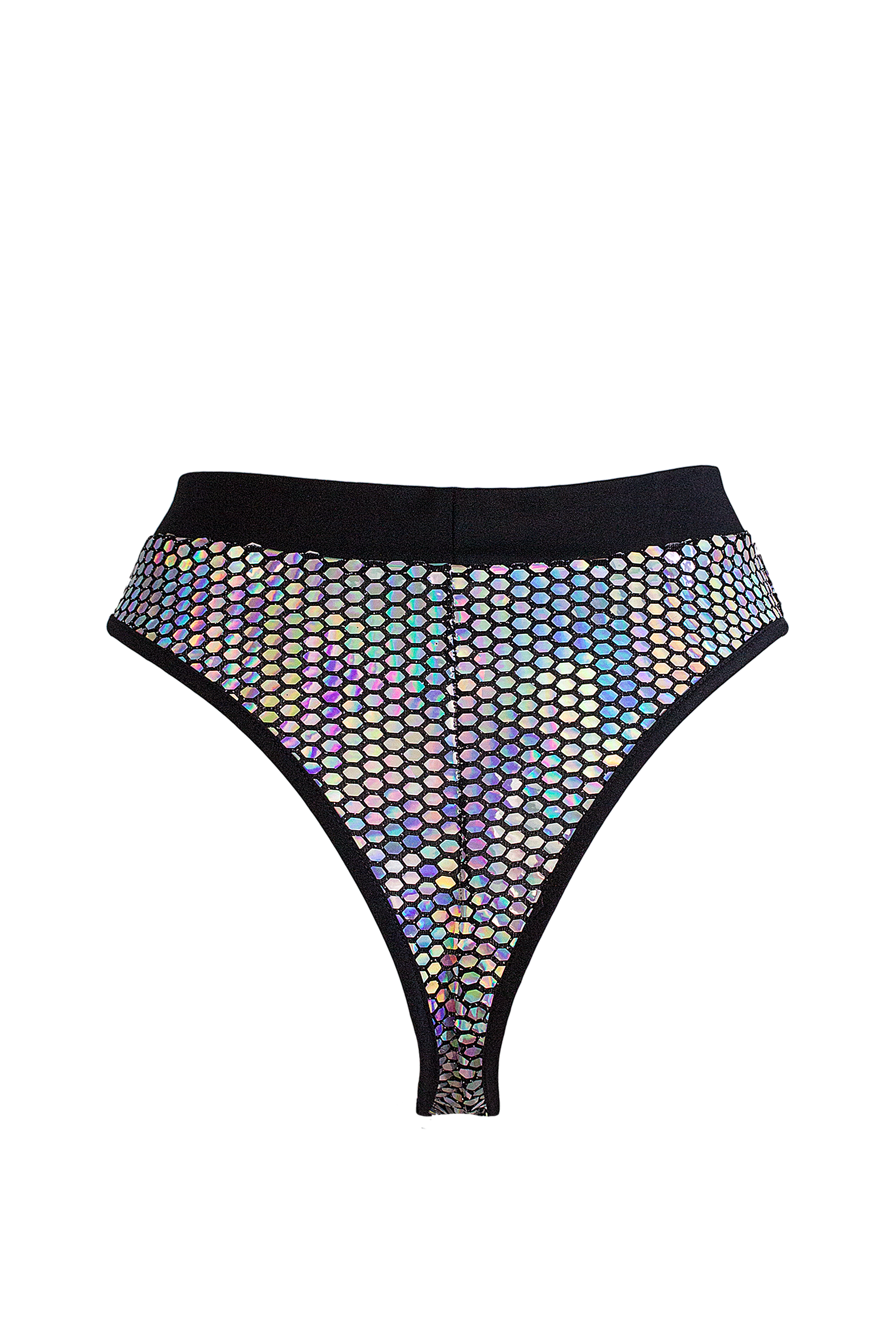 High Waist Holographic Rave Bottom / BOND PRISMA - EXES LINGERIE