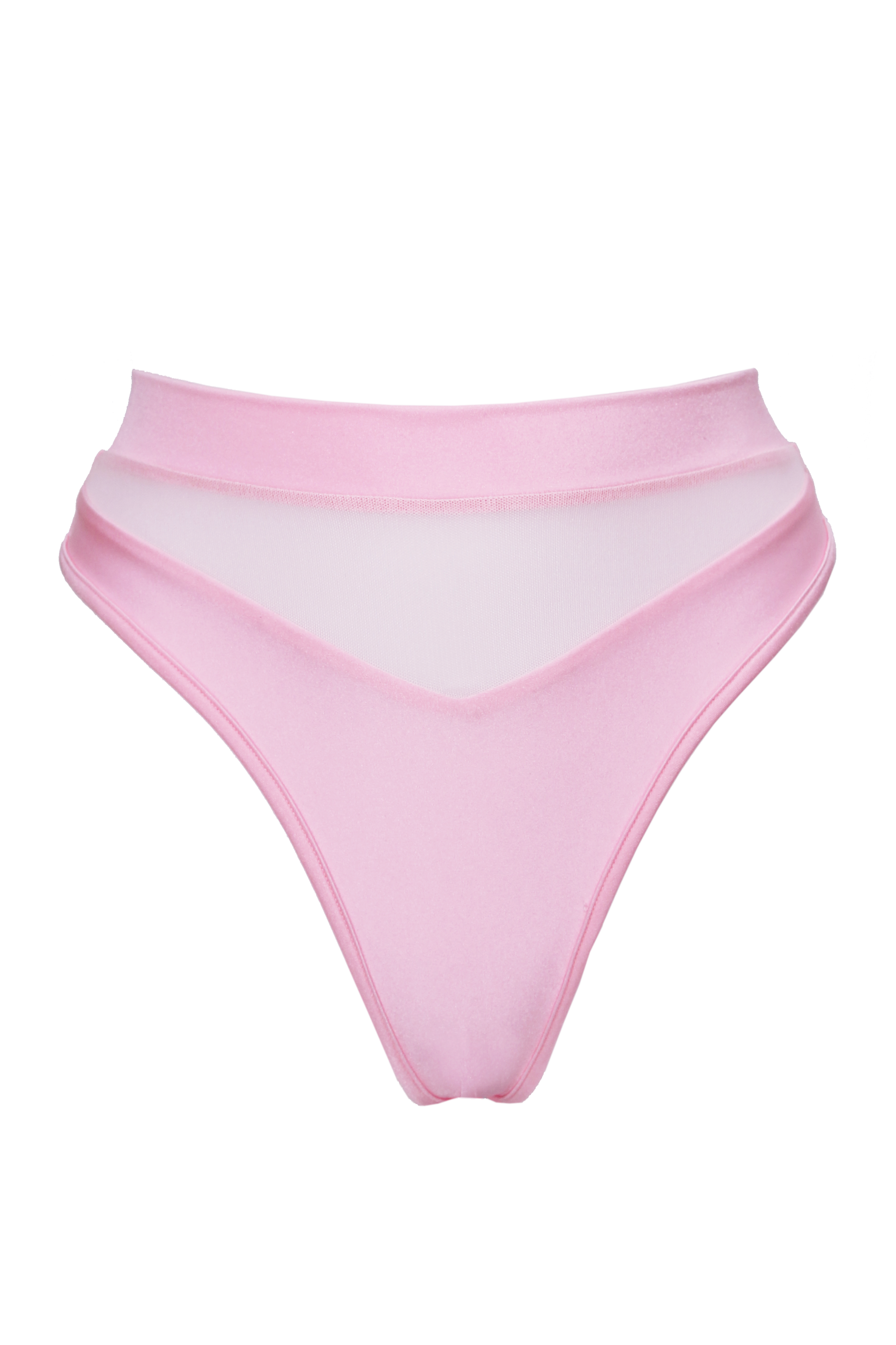 High-Cut Bottom 1/2 Mesh / BOND BABY PINK - EXES LINGERIE