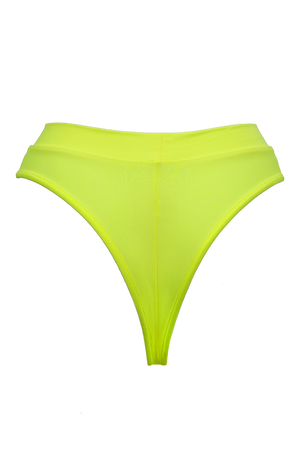 High-Waist Bikini Bottom / BOND NEON YELLOW - EXES LINGERIE