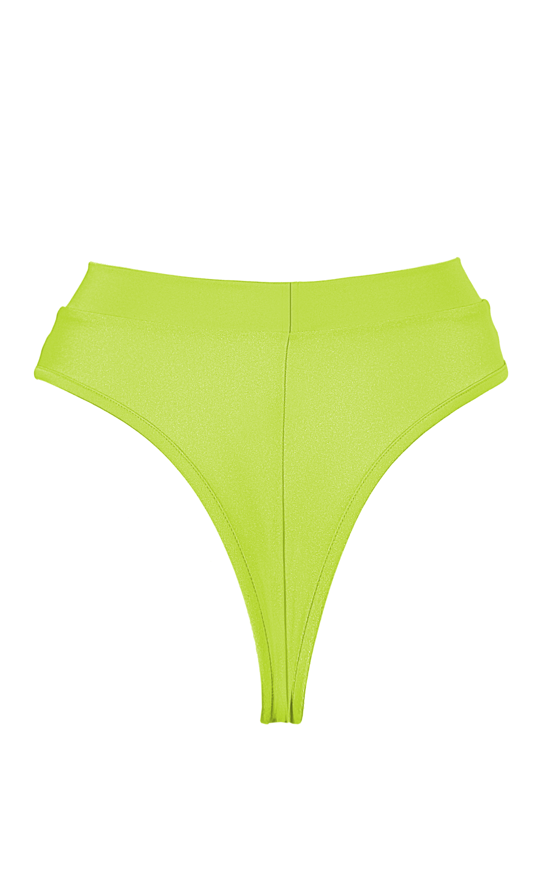 High-Cut Bikini Bottom 1/2 Mesh / BOND NEON YELLOW - EXES LINGERIE