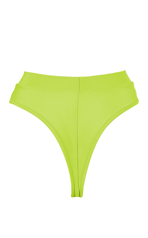 High-Cut Bikini Bottom 1/2 Mesh / BOND NEON YELLOW - EXES LINGERIE