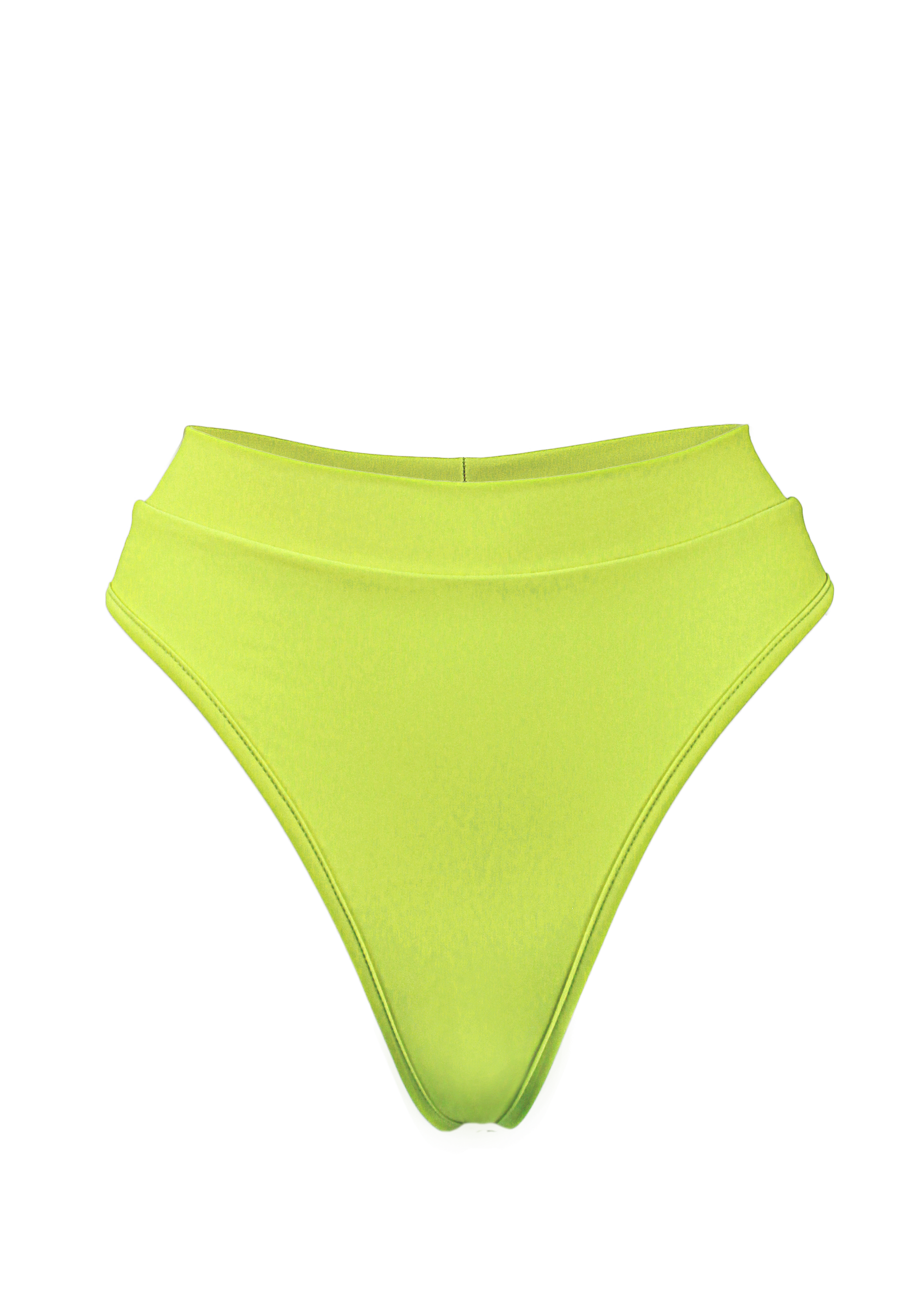 High-Waist Bikini Bottom / BOND NEON YELLOW - EXES LINGERIE