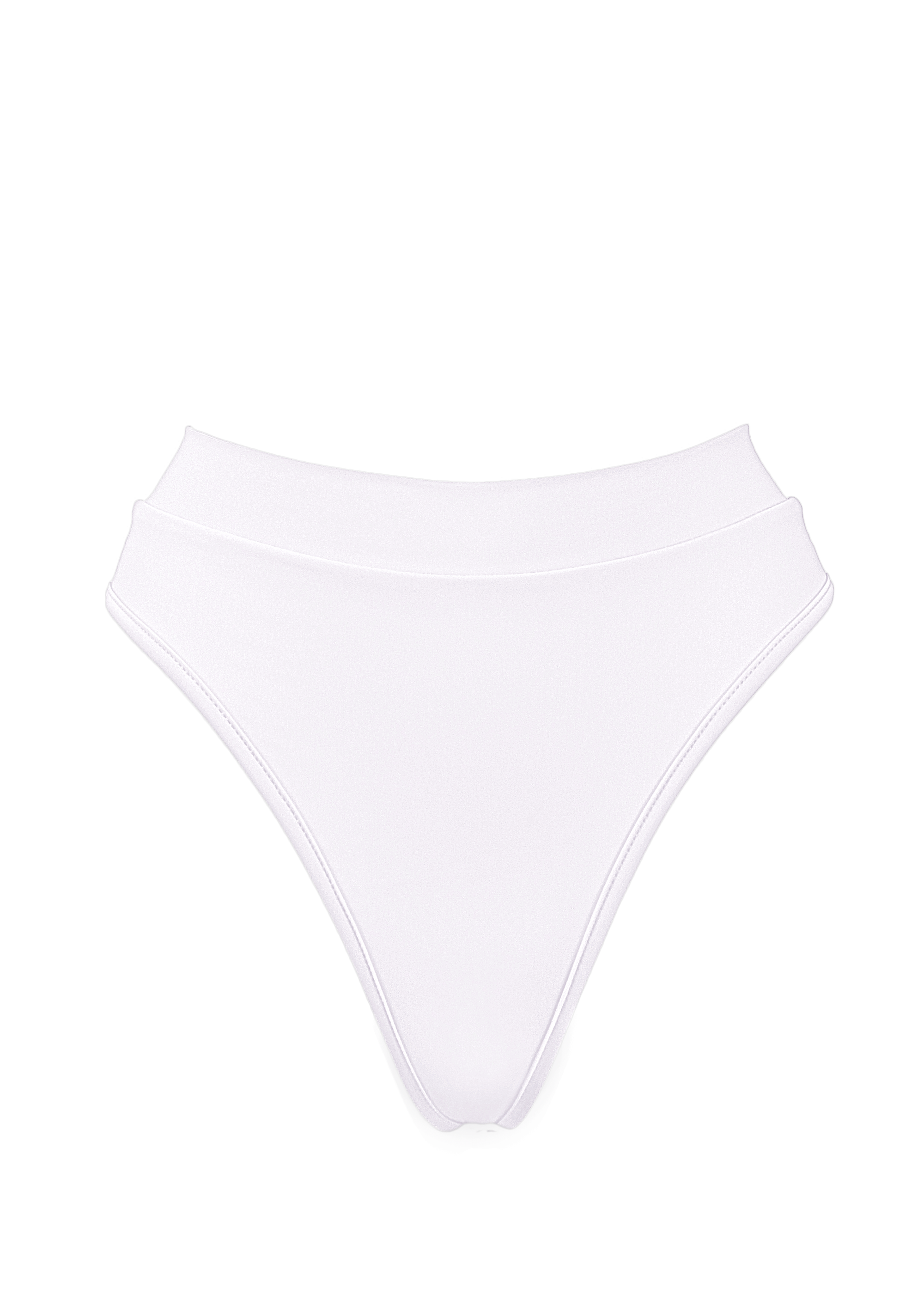 High-Waist Bikini Bottom / BOND WHITE - EXES LINGERIE