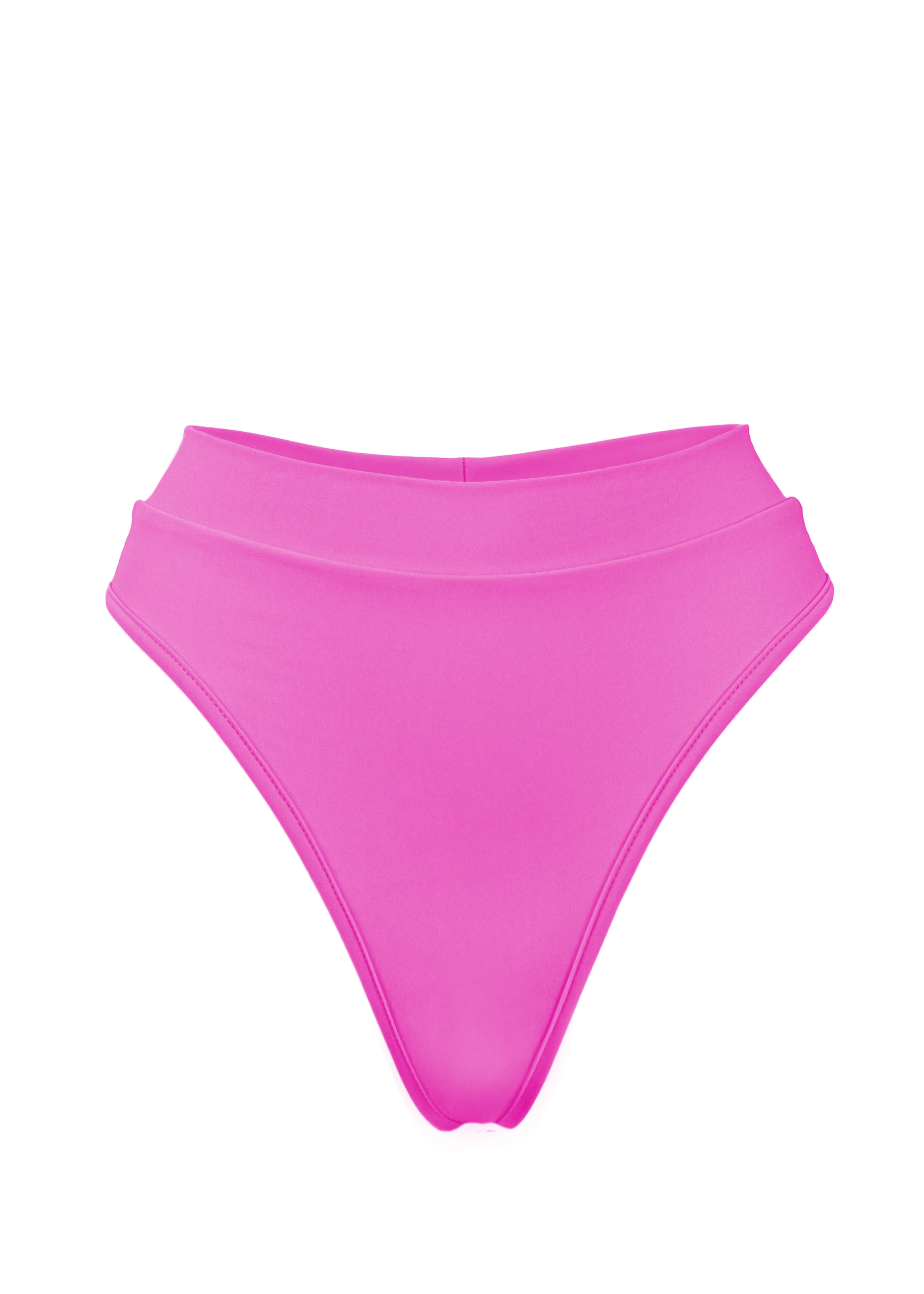 High-Waist Bikini Bottom / BOND NEON PINK - EXES LINGERIE