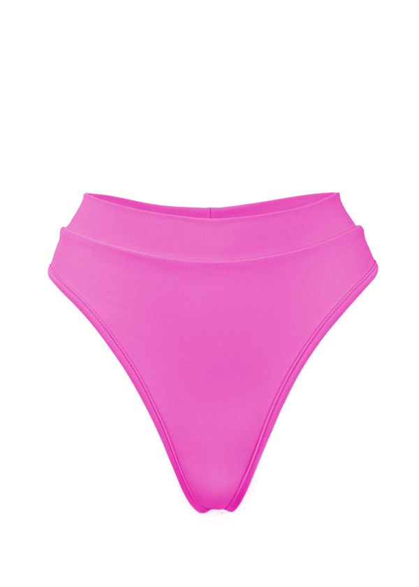 High-Waist Bikini Bottom / BOND NEON PINK - EXES LINGERIE
