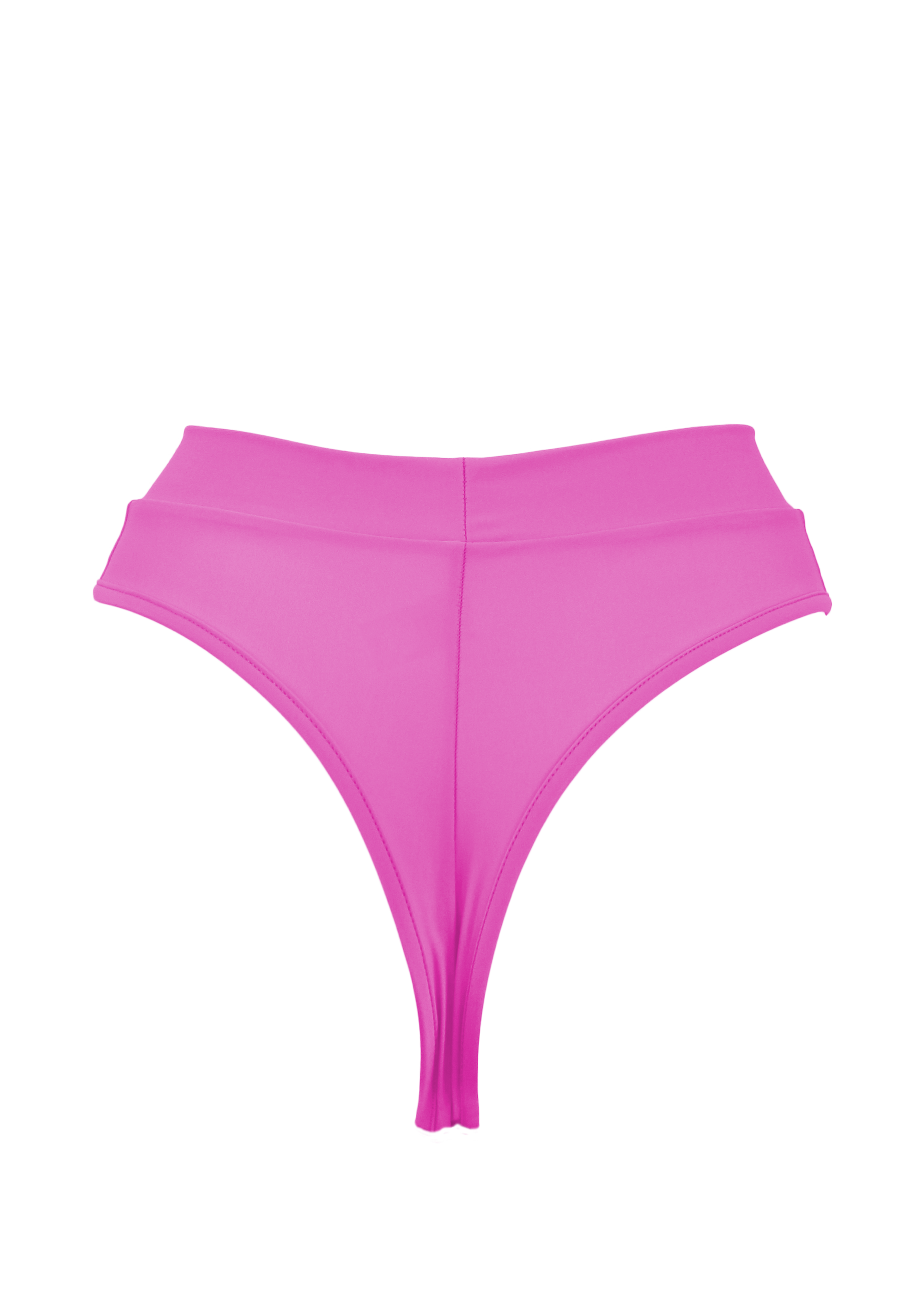 High-Waist Bikini Bottom / BOND NEON PINK - EXES LINGERIE