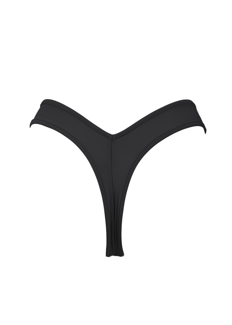 Sexy High-cut Thong Swimwear Bikini Bottom / LULY SWIM BLACK - EXES LINGERIE