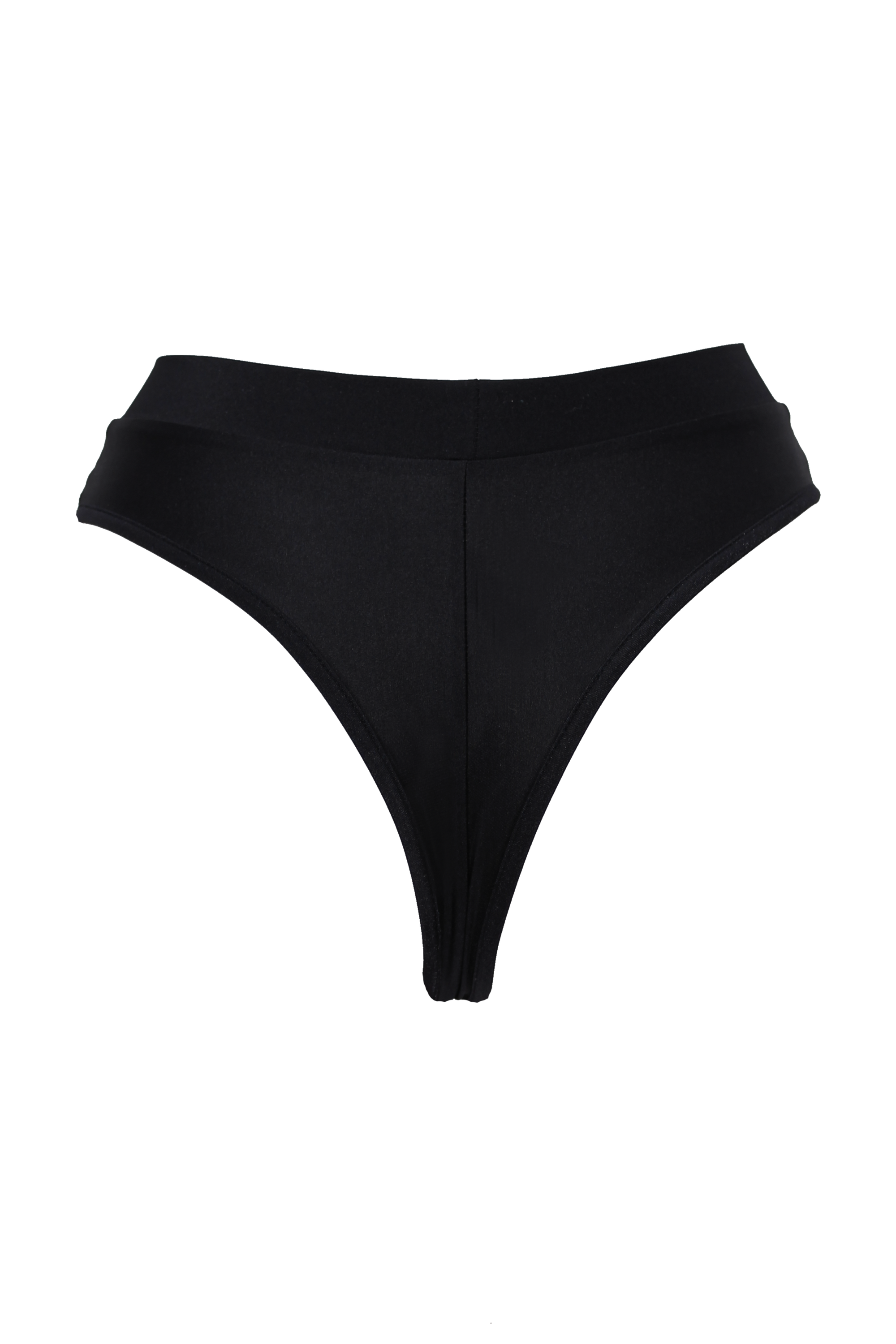 High-Waist Bikini Bottom / BOND BLACK - EXES LINGERIE