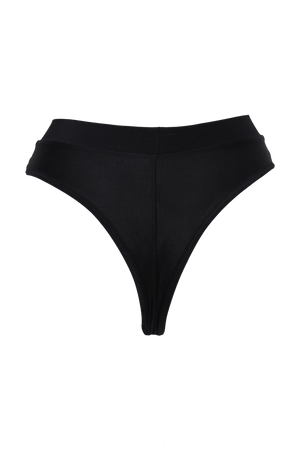 High-Waist Bikini Bottom / BOND BLACK - EXES LINGERIE