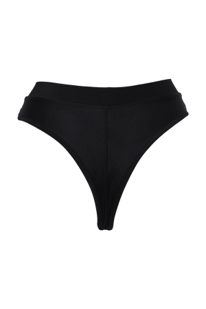 Sexy High-Cut Bottom BOND 1/2 Mesh With AB Crystals / BLACK - EXES LINGERIE