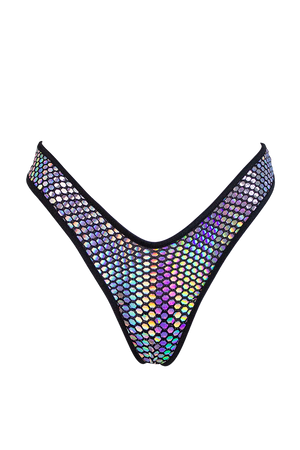 High cut Holographic Rave Thong / LULY PRISMA - EXES LINGERIE