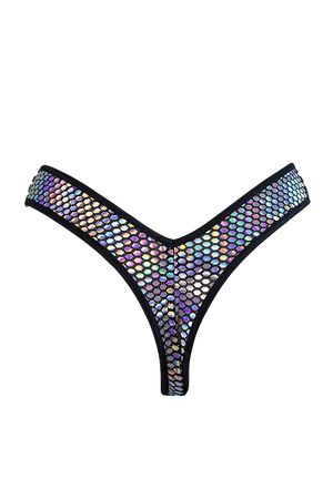 High cut Holographic Rave Thong / LULY PRISMA - EXES LINGERIE