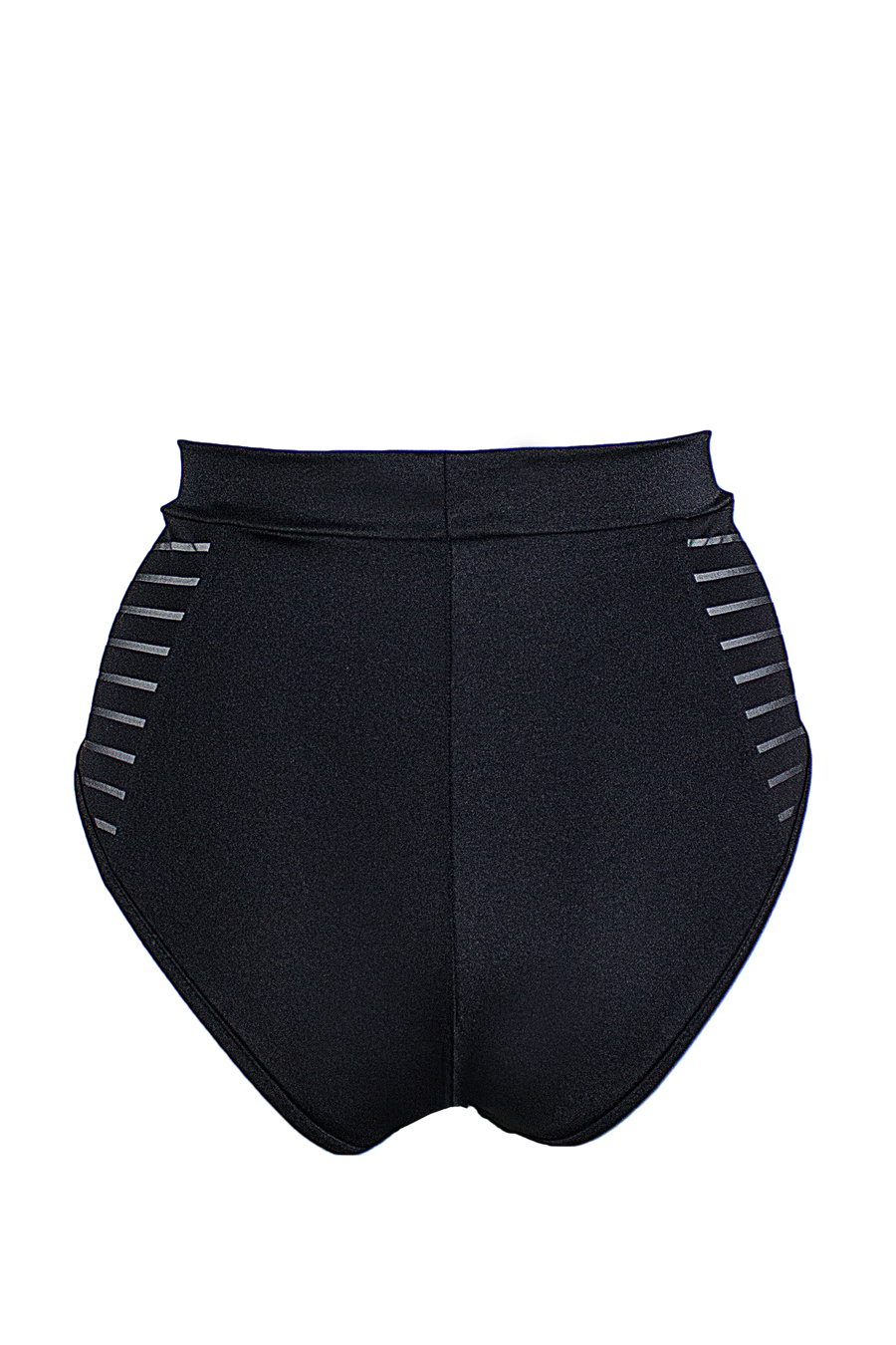 High waisted Stripe panel Bottom / High waist Stripe / BLACK - EXES LINGERIE