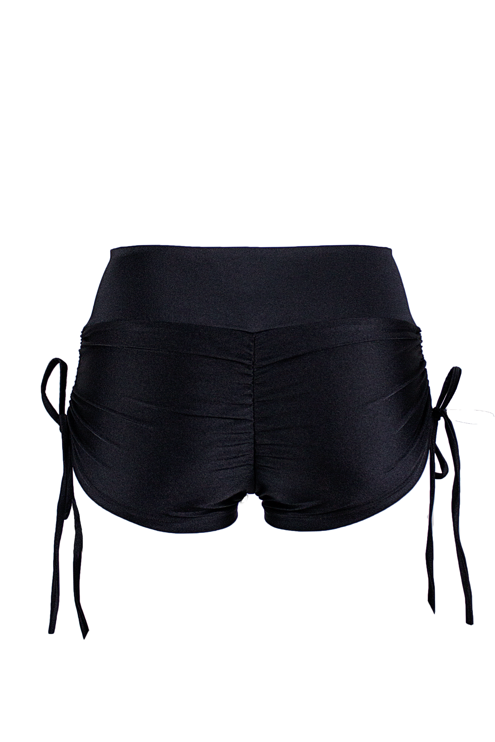 Drawstring side Short Scrunch Back / SHORT V / Black - EXES LINGERIE