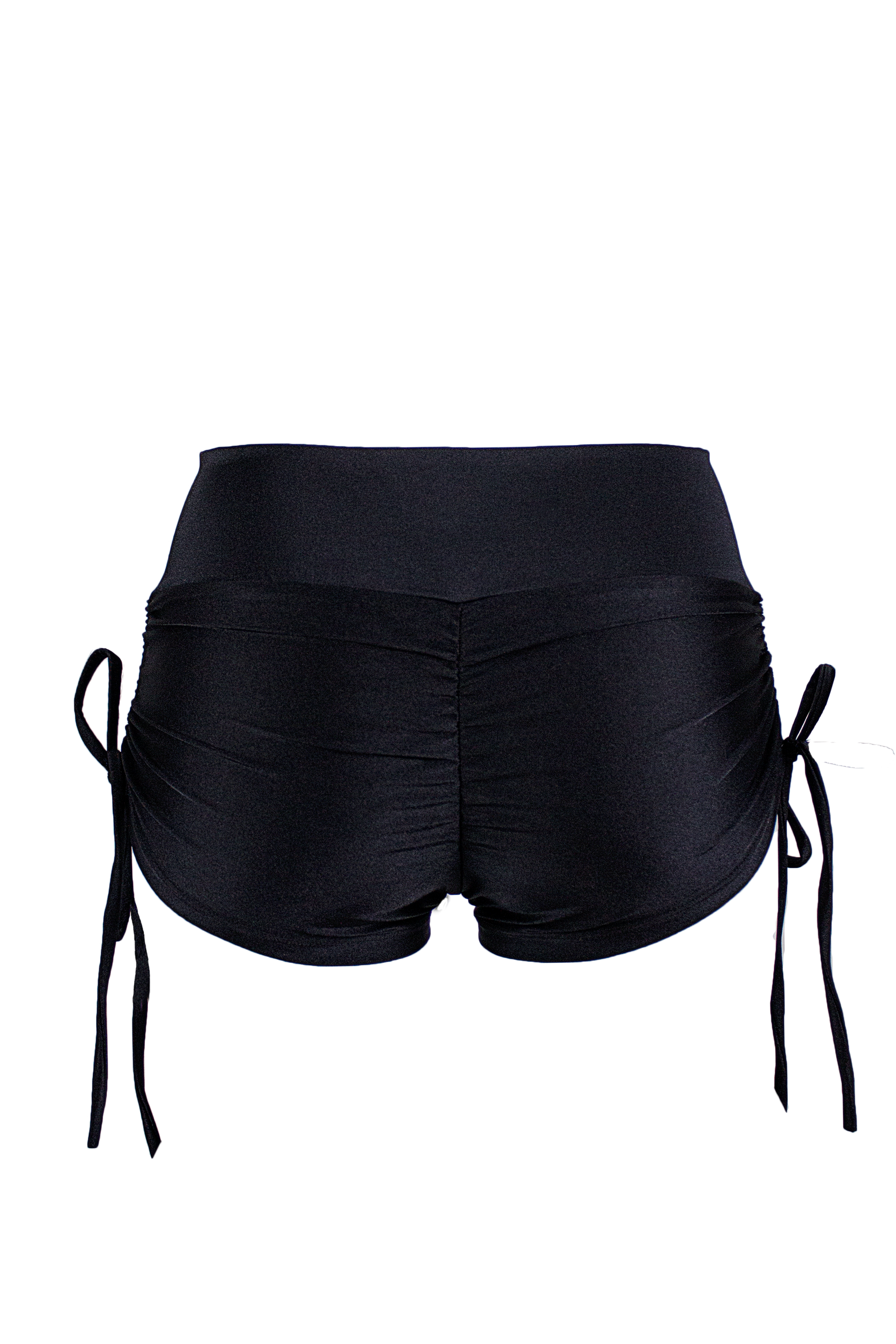 Drawstring side Short Scrunch Back / SHORT V / Black - EXES LINGERIE