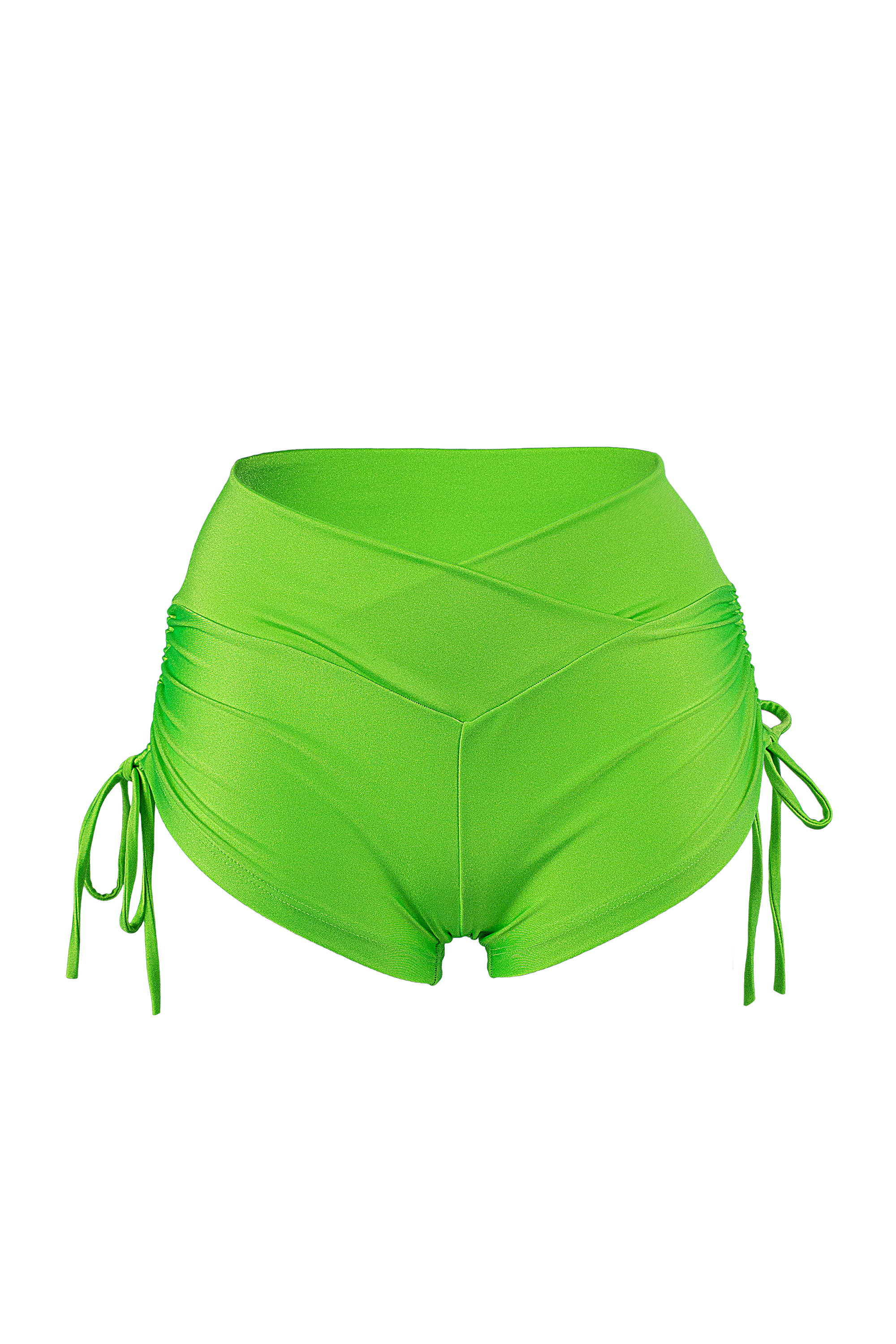 Drawstring side Short Scrunch Back / SHORT V / NEON LIME - EXES LINGERIE