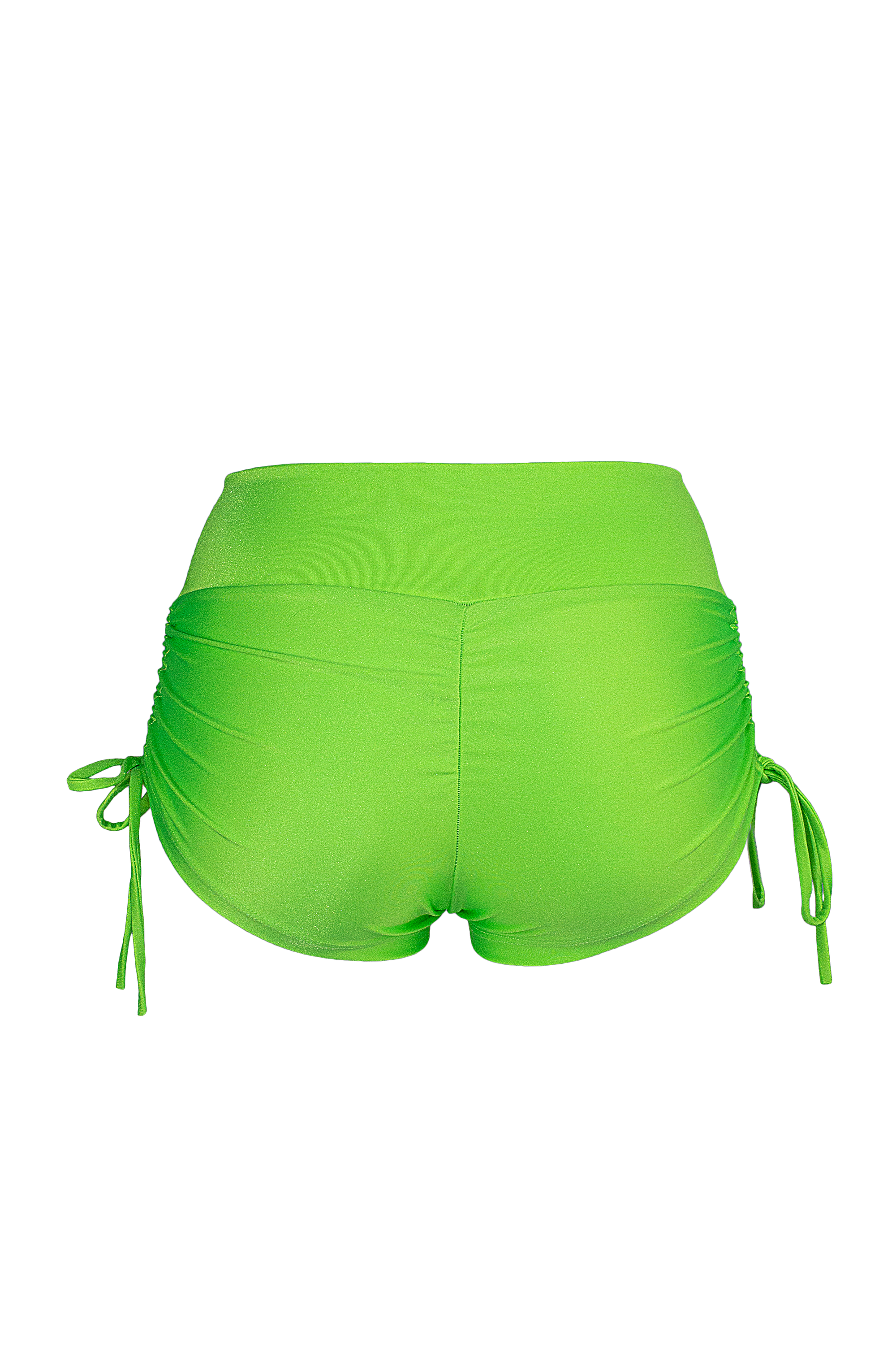 Drawstring side Short Scrunch Back / SHORT V / NEON LIME - EXES LINGERIE