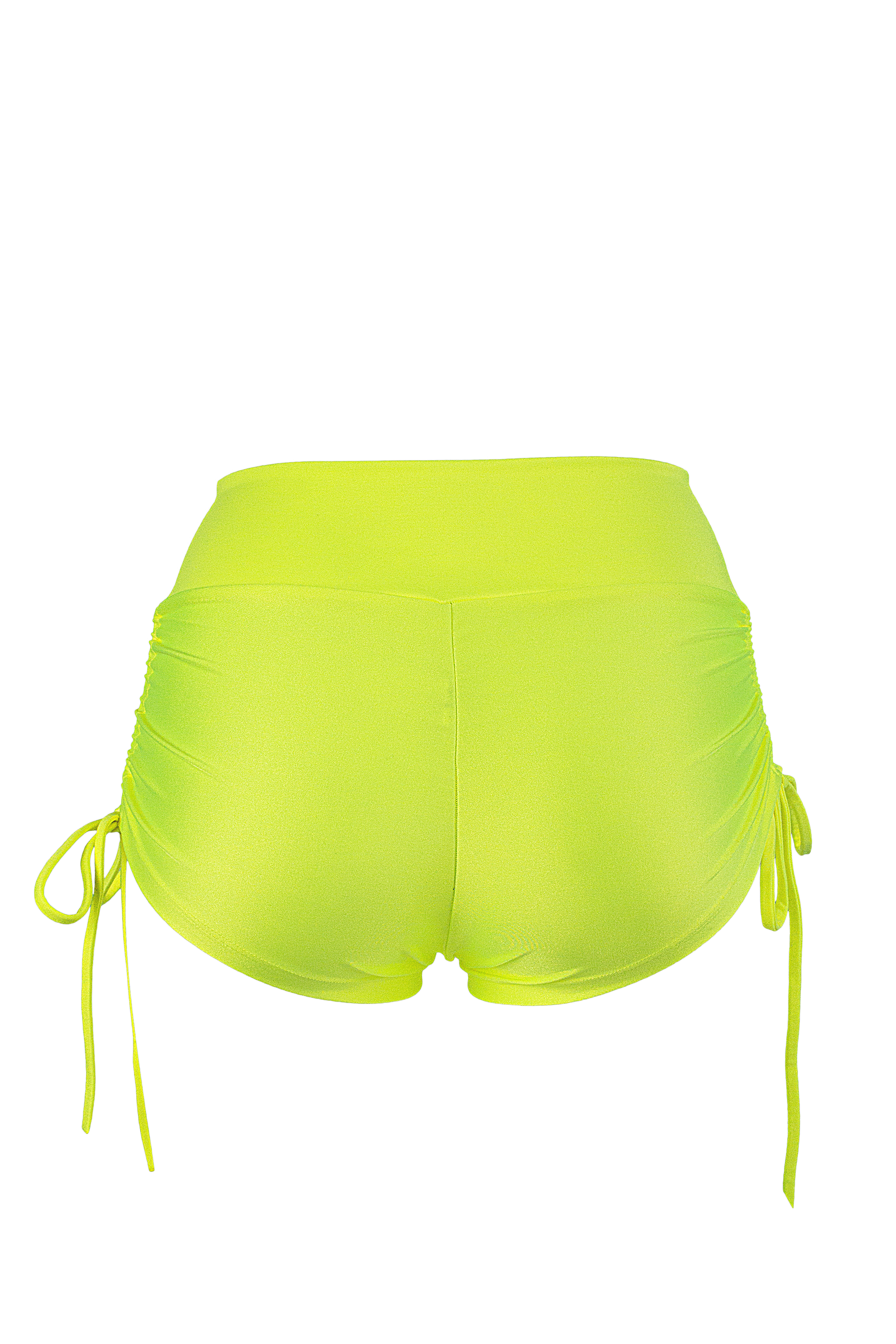 Drawstring side Short Scrunch Back / SHORT V / NEON YELLOW - EXES LINGERIE