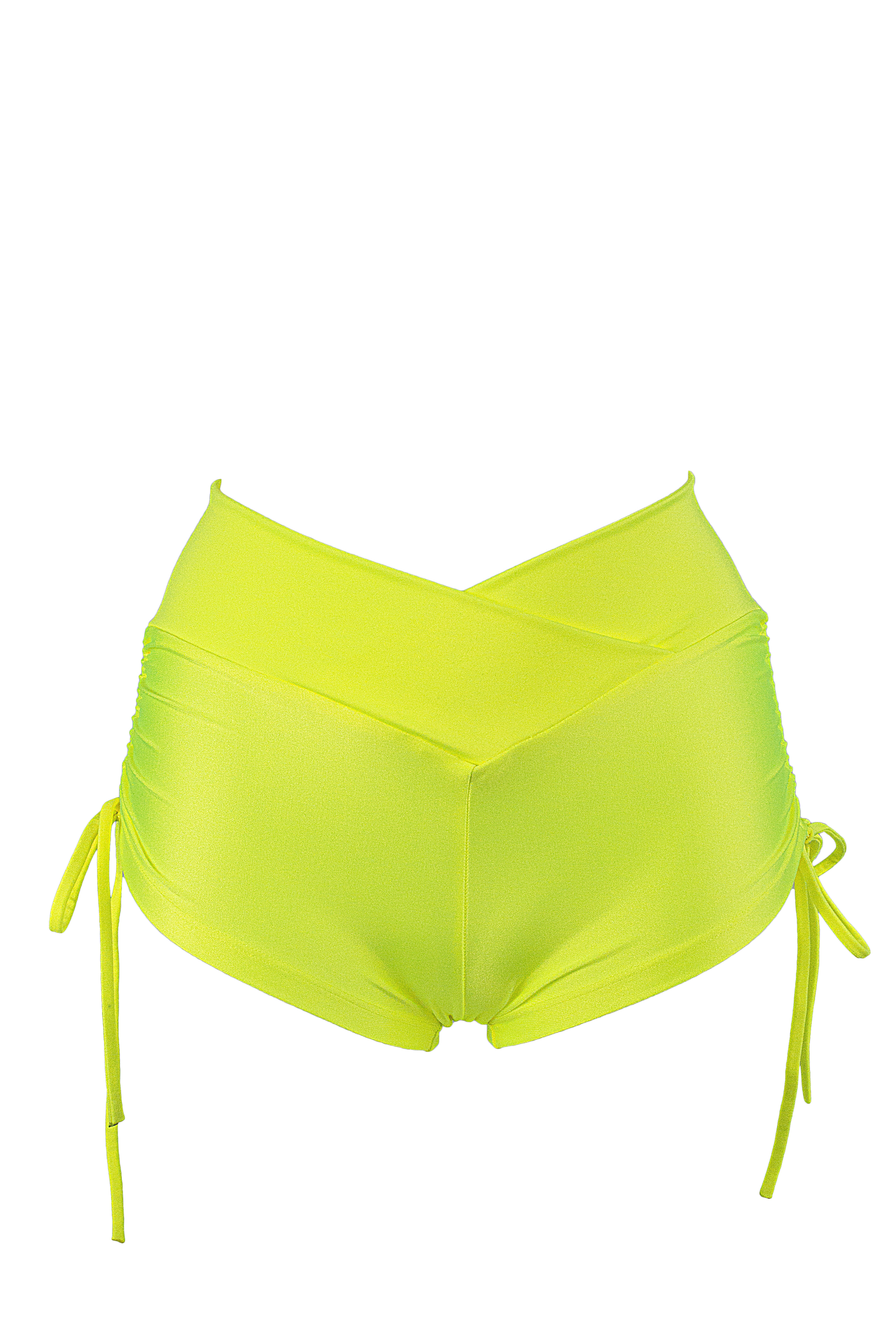 Drawstring side Short Scrunch Back / SHORT V / NEON YELLOW - EXES LINGERIE