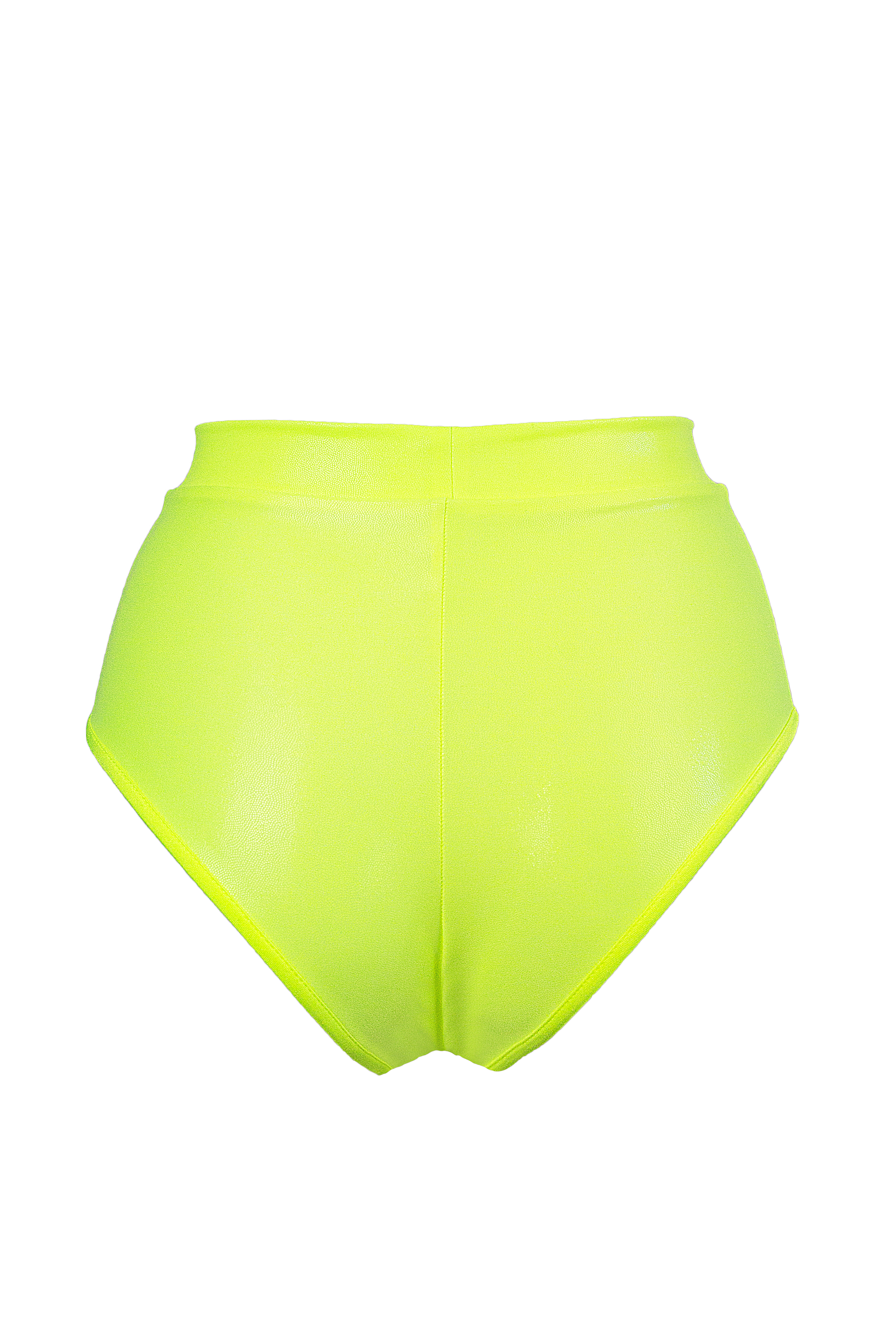 High waisted Pole Wear holographic Bottom / HW BASIC / NEON YELLOW Hologram - EXES LINGERIE