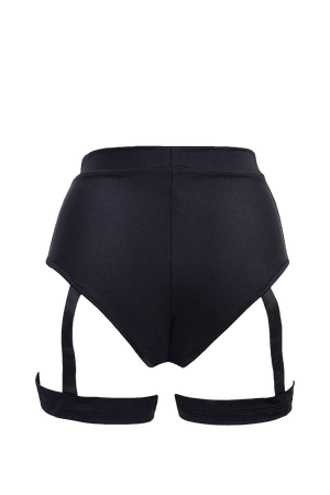 Garter shorts Pole dance wear / HW GARTER / BLACK - EXES LINGERIE
