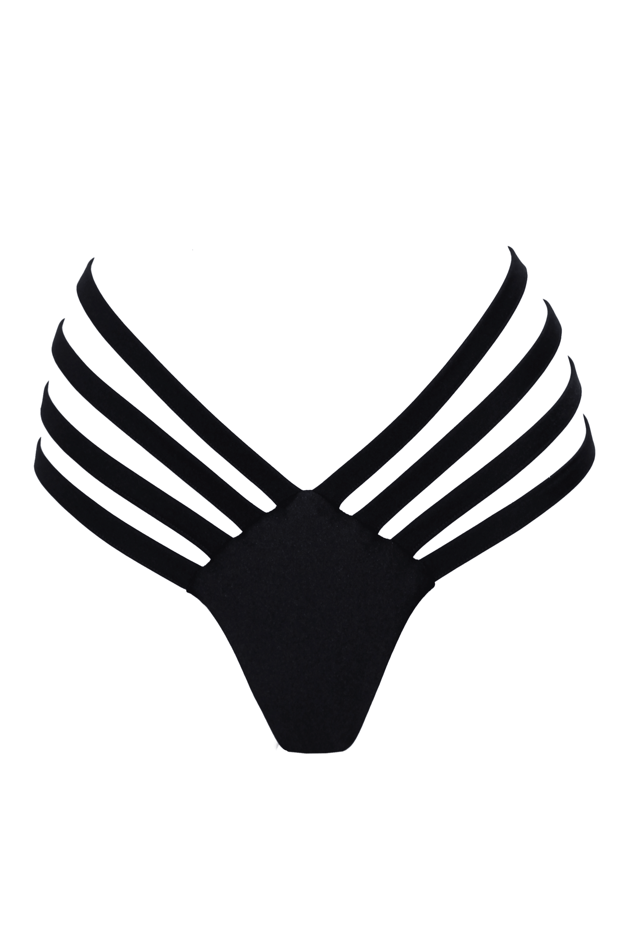 Sexy STRAPPY String Thong / Rave Bottom / BLACK - EXES LINGERIE