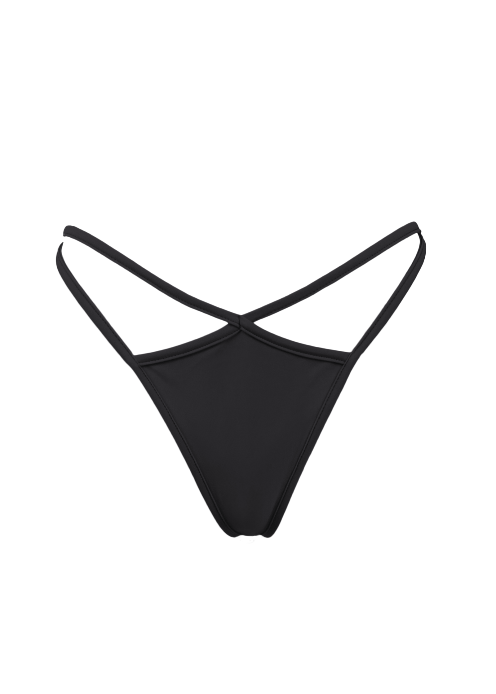 Strappy Swimwear Scrunch Back  Bikini Bottom / WIFI SWIM BLACK - EXES LINGERIE