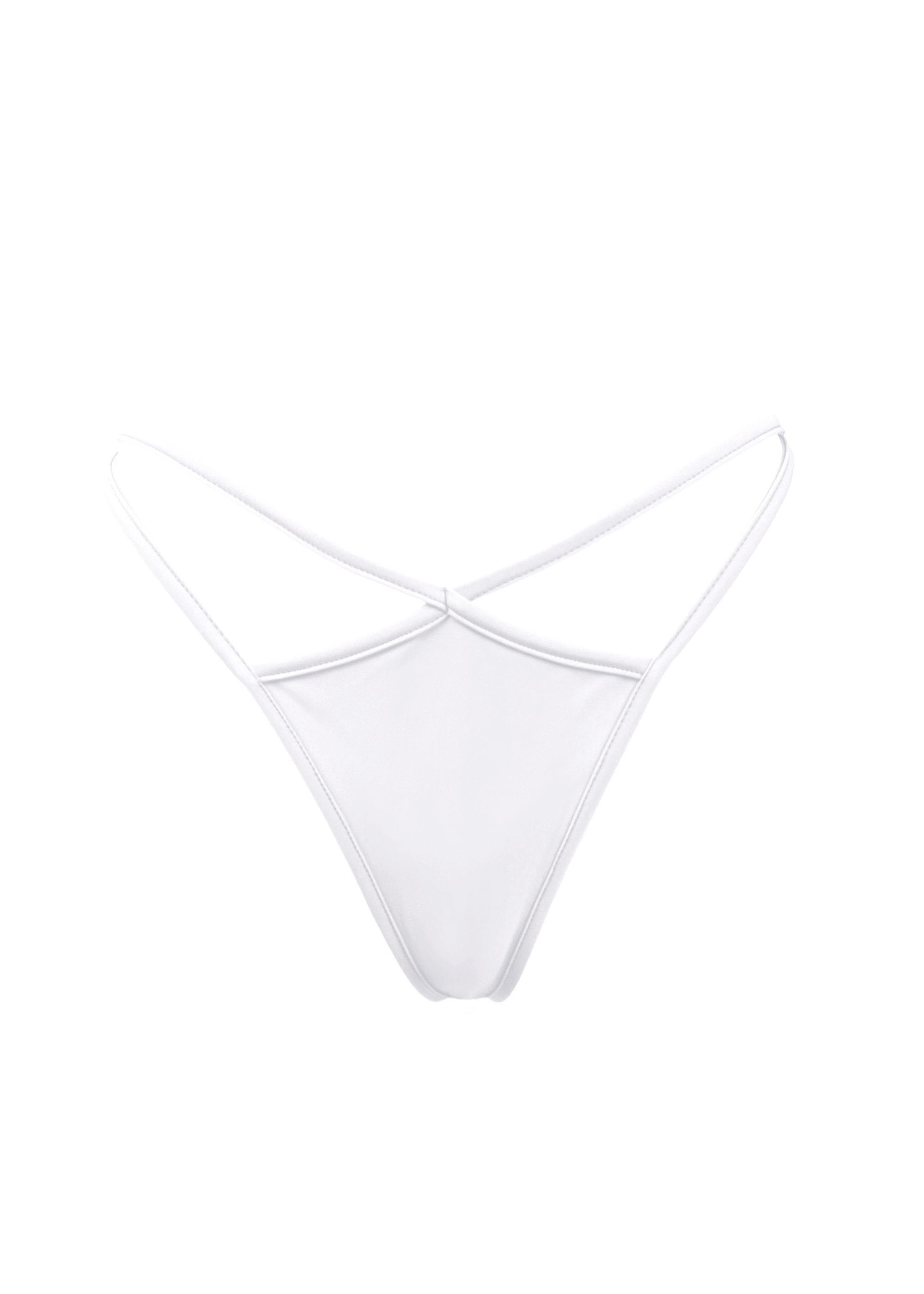 Strappy Swimwear Scrunch Back  Bikini Bottom / WIFI SWIM WHITE - EXES LINGERIE