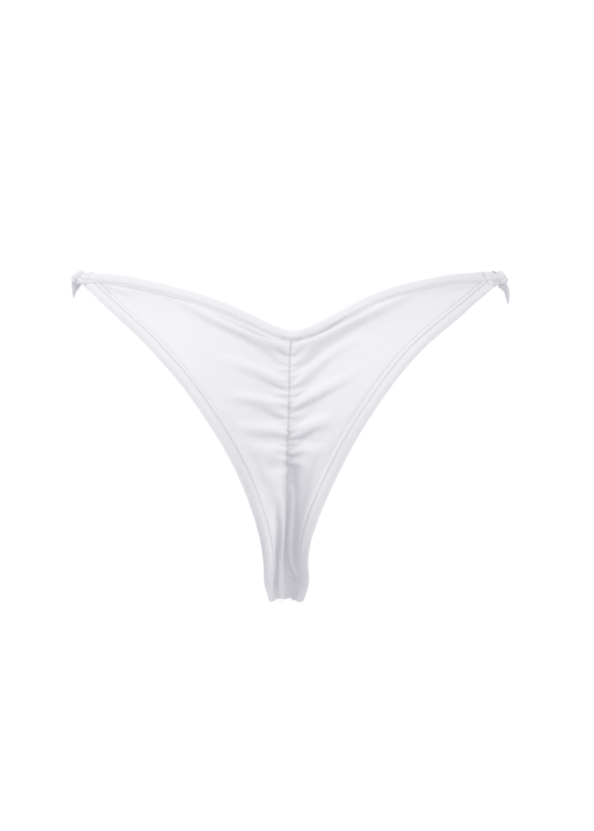 Strappy Swimwear Scrunch Back  Bikini Bottom / WIFI SWIM WHITE - EXES LINGERIE