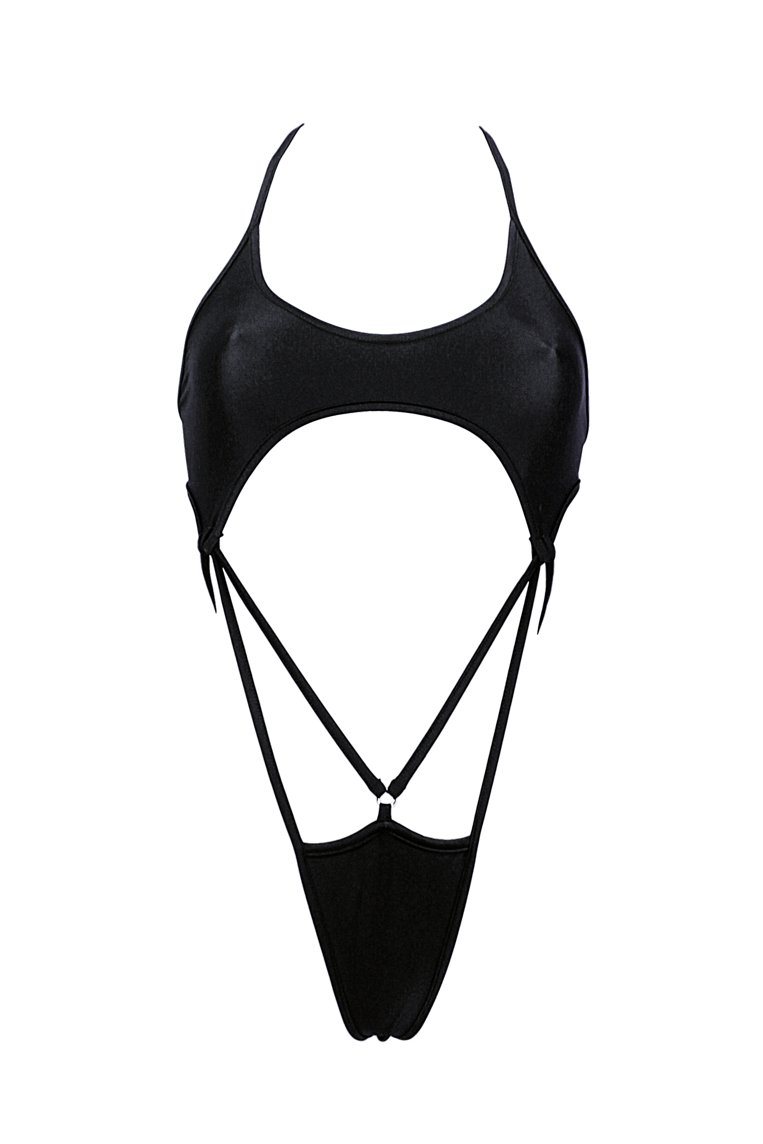 Cut-out Harness Bodysuit / Strappy Rave Bodysuit / FEVER BLACK - EXES LINGERIE