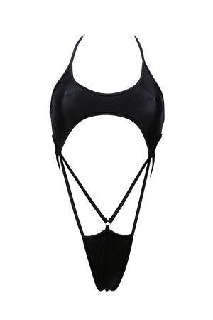 FEVER Harness Bodysuit / Intriguing G-String Bodysuit / BLACK - EXES LINGERIE