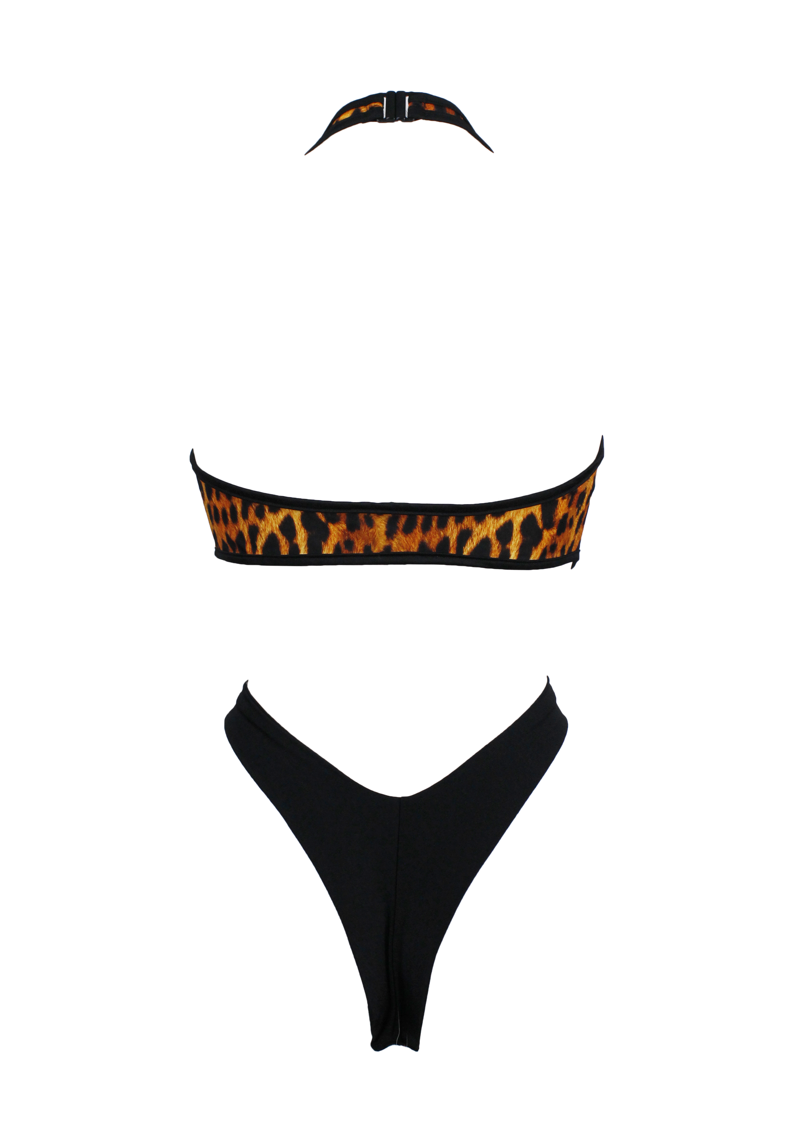 Plunge-Front Tie-Wrap One Piece - Animal Print Swimsuit / VICKY SWIM - EXES LINGERIE