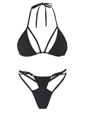 Sexy Strappy Bikini  Set /  QUBY SWIM BLACK - EXES LINGERIE