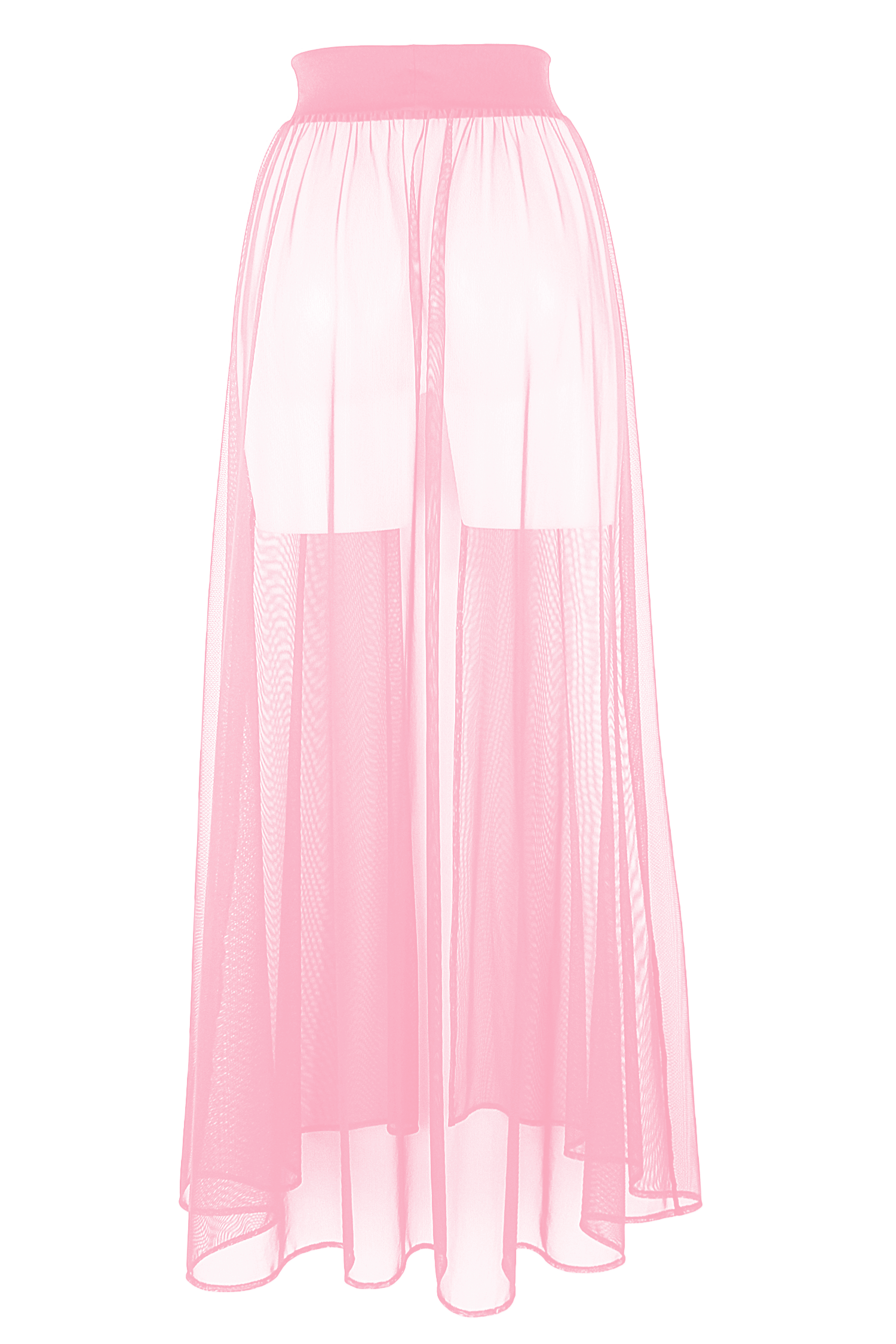 MESH MAXI SKIRT / Cover-up Long Festivals Skirt / RESORT SKIRT BABY PINK - EXES LINGERIE